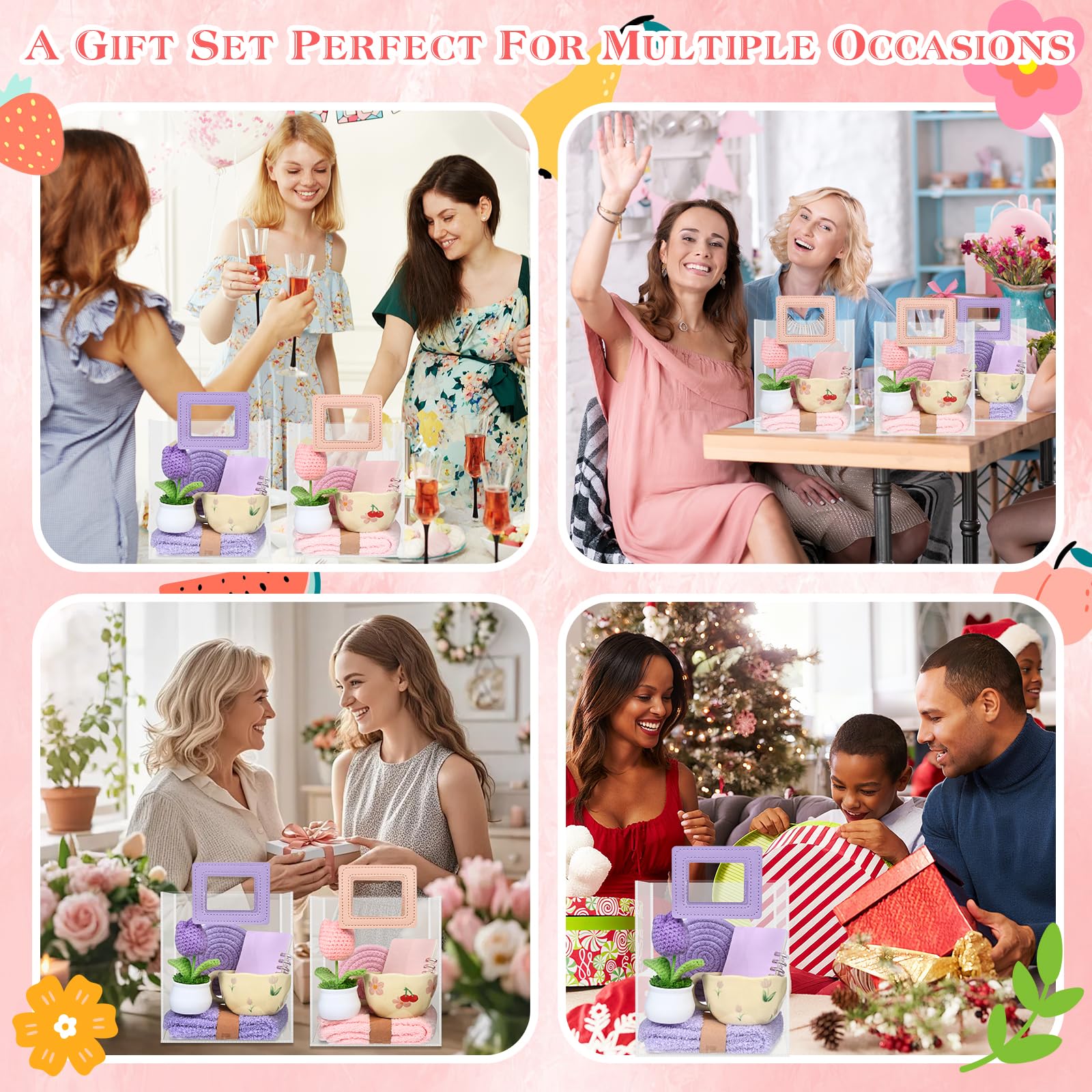 Pastel purple and pink themed gift packaging