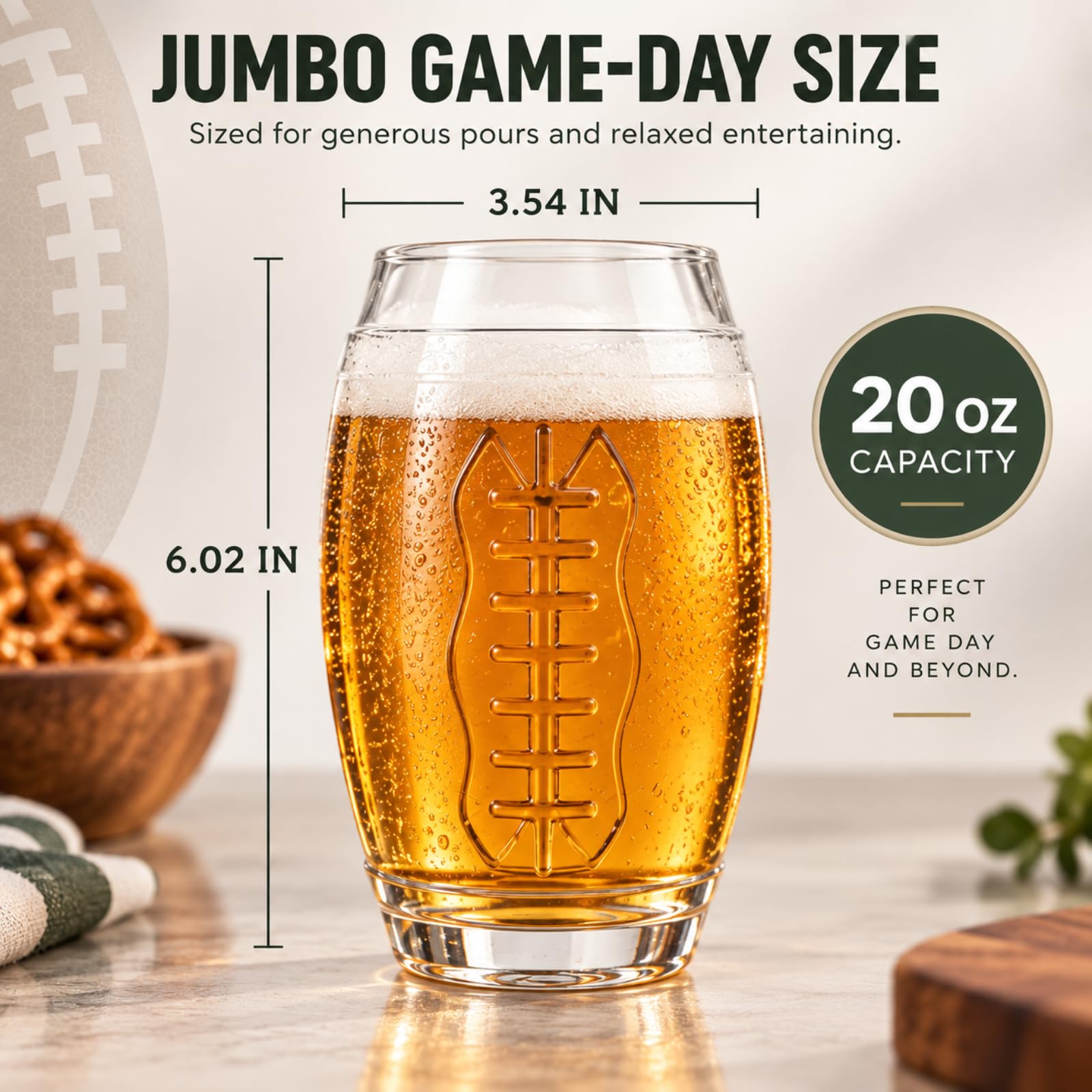 Large 20oz clear glass mugs for party entertaining