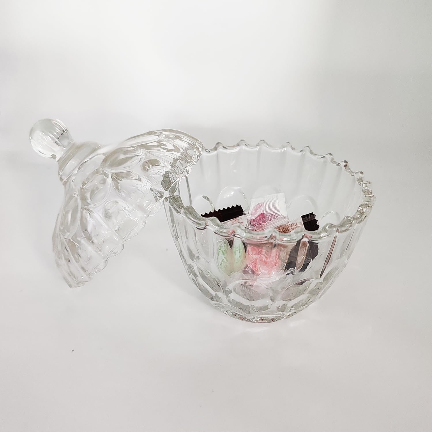 glass jar for storing chocolates and nuts