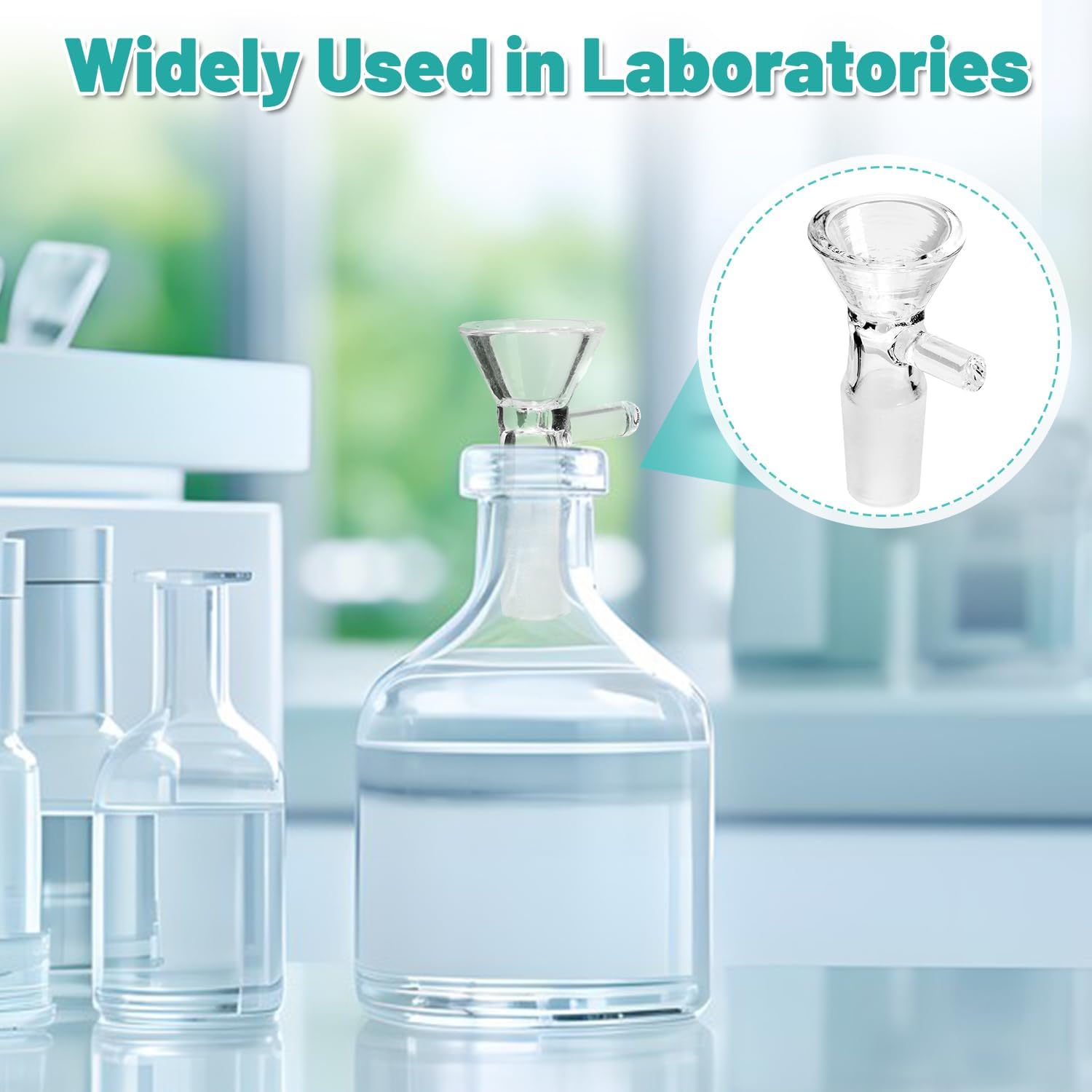 Clear thickened glass funnel 14mm size for pouring