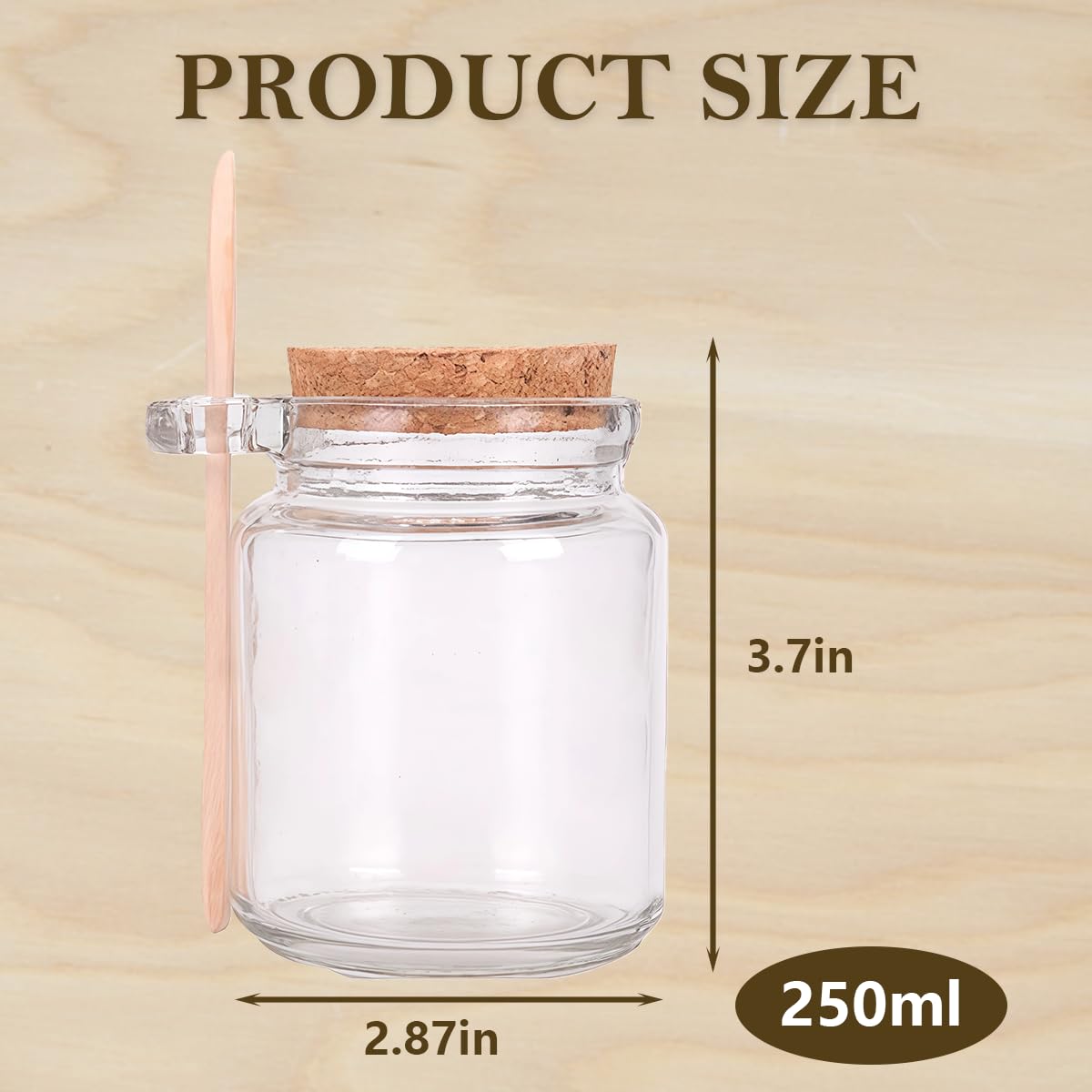 glass jar with wooden spoon included