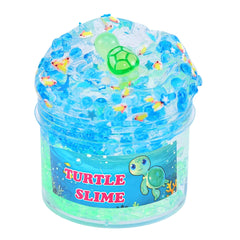 Clear Glitter Slime Kit with Little Turtle Toy front view