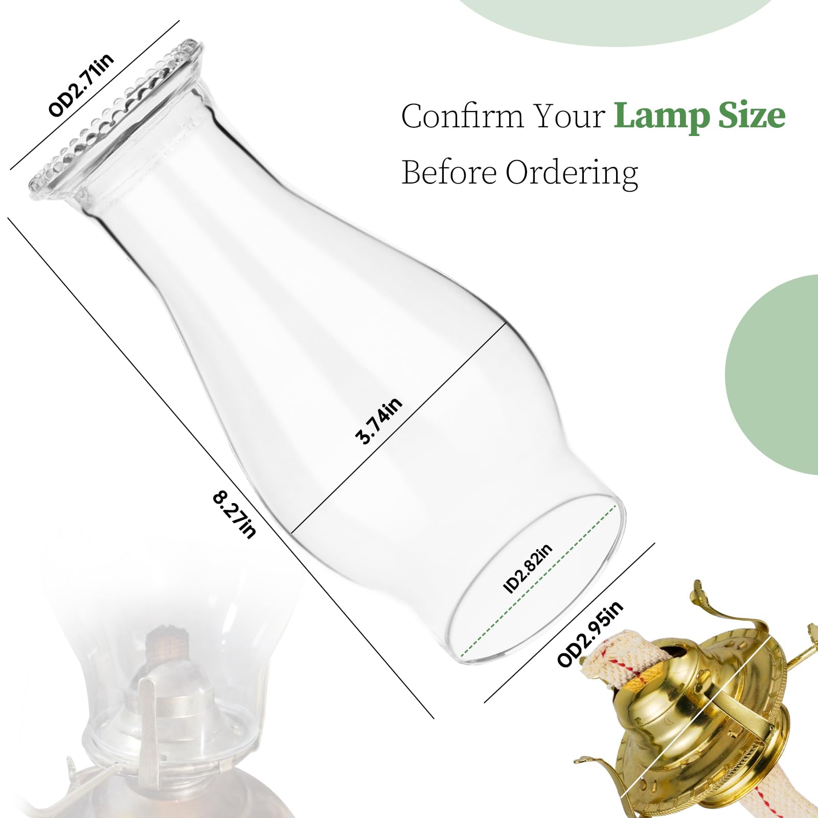 Clear hurricane glass shade for kerosene lamps