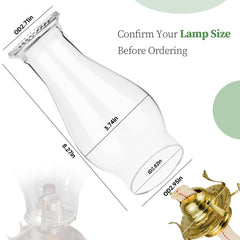 Clear hurricane glass shade for kerosene lamps