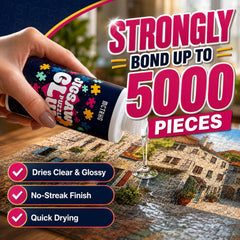 Crystal-clear puzzle glue for large puzzles