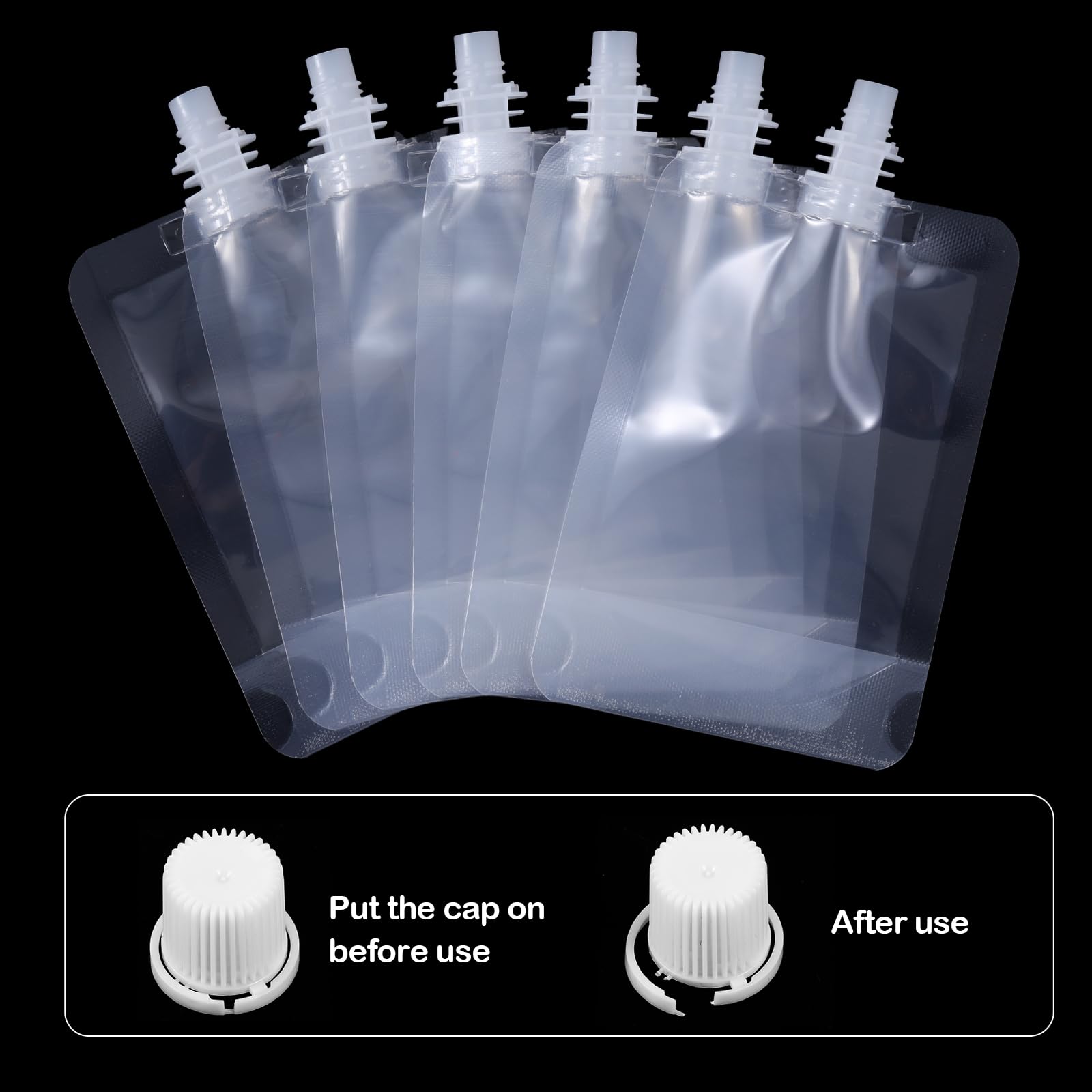 clear PET juice pouches 100 ml capacity