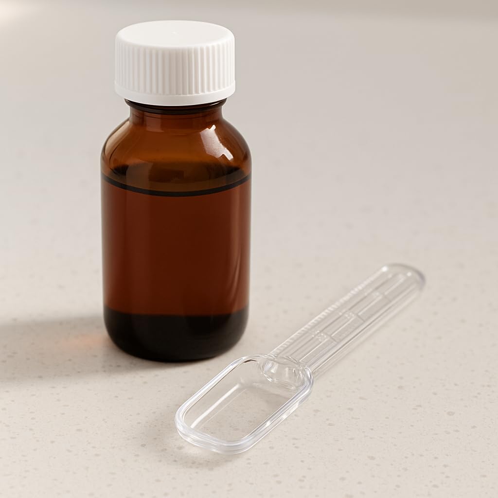 Crystal-clear plastic spoons for daily medicine dosing
