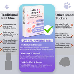 Kids press on nails adhesive tabs 480 pieces 12 sizes
