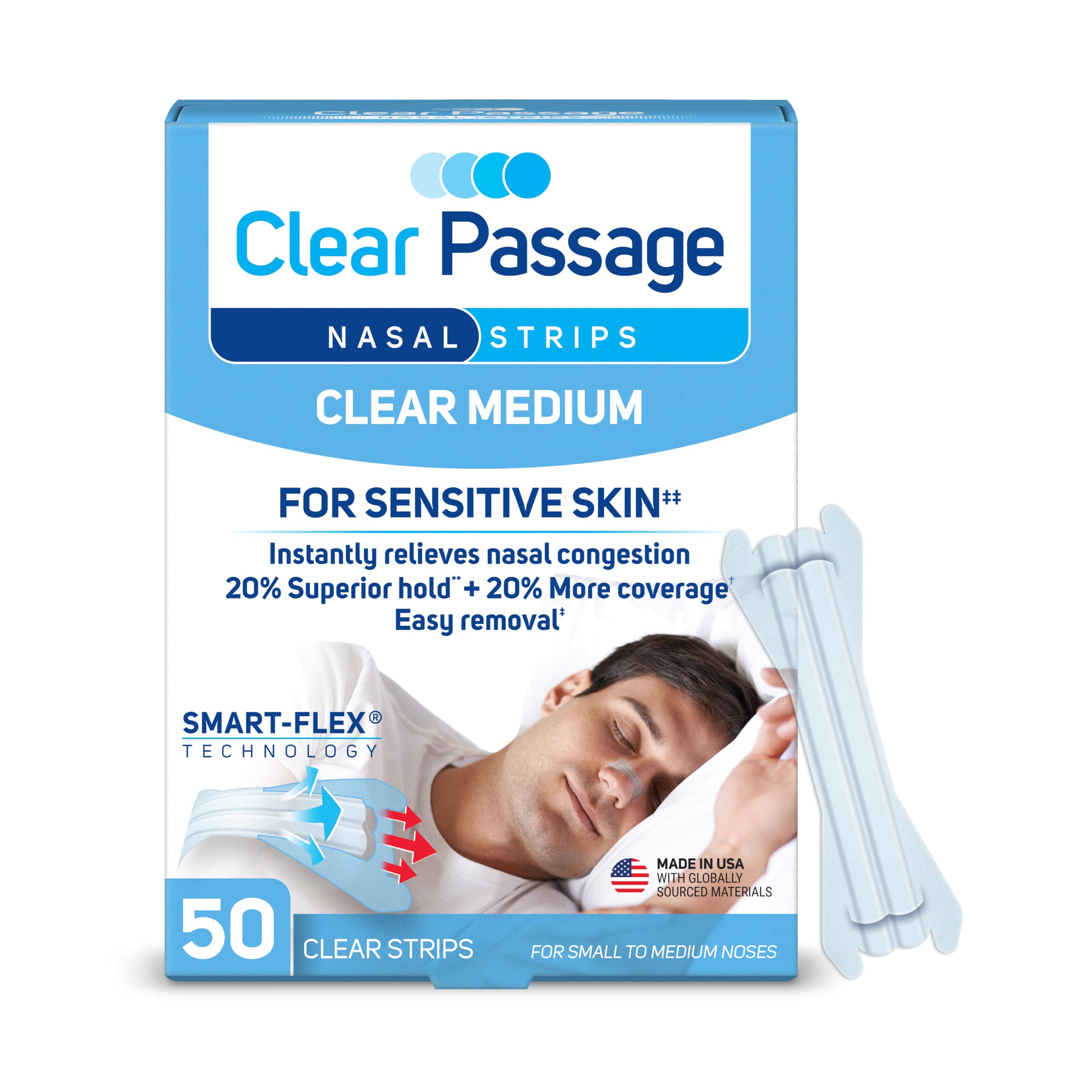 Clear Passage Nasal Strips product image in Clear color