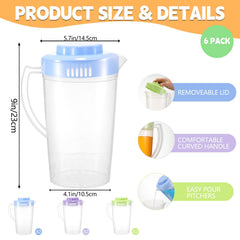 Clear plastic pitcher with snap-on lid and spout