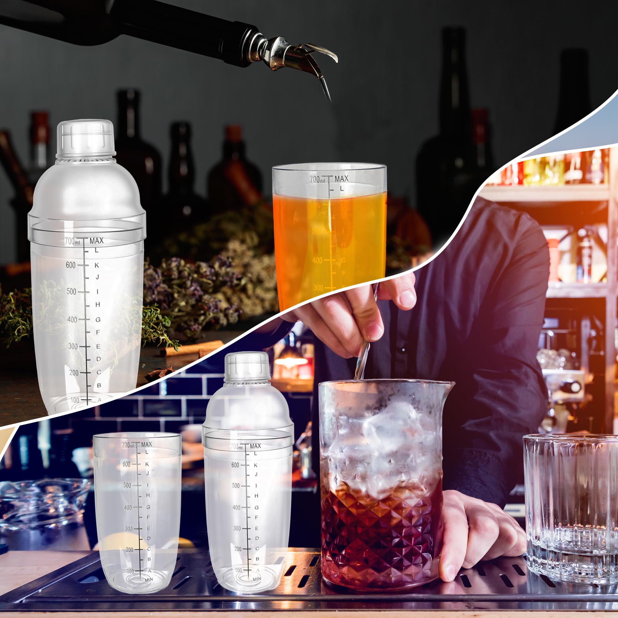 clear PC material shaker with scale