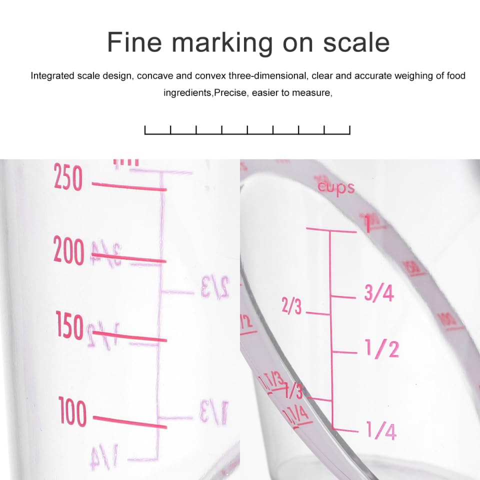 Kitchen measuring cup with easy to read markings