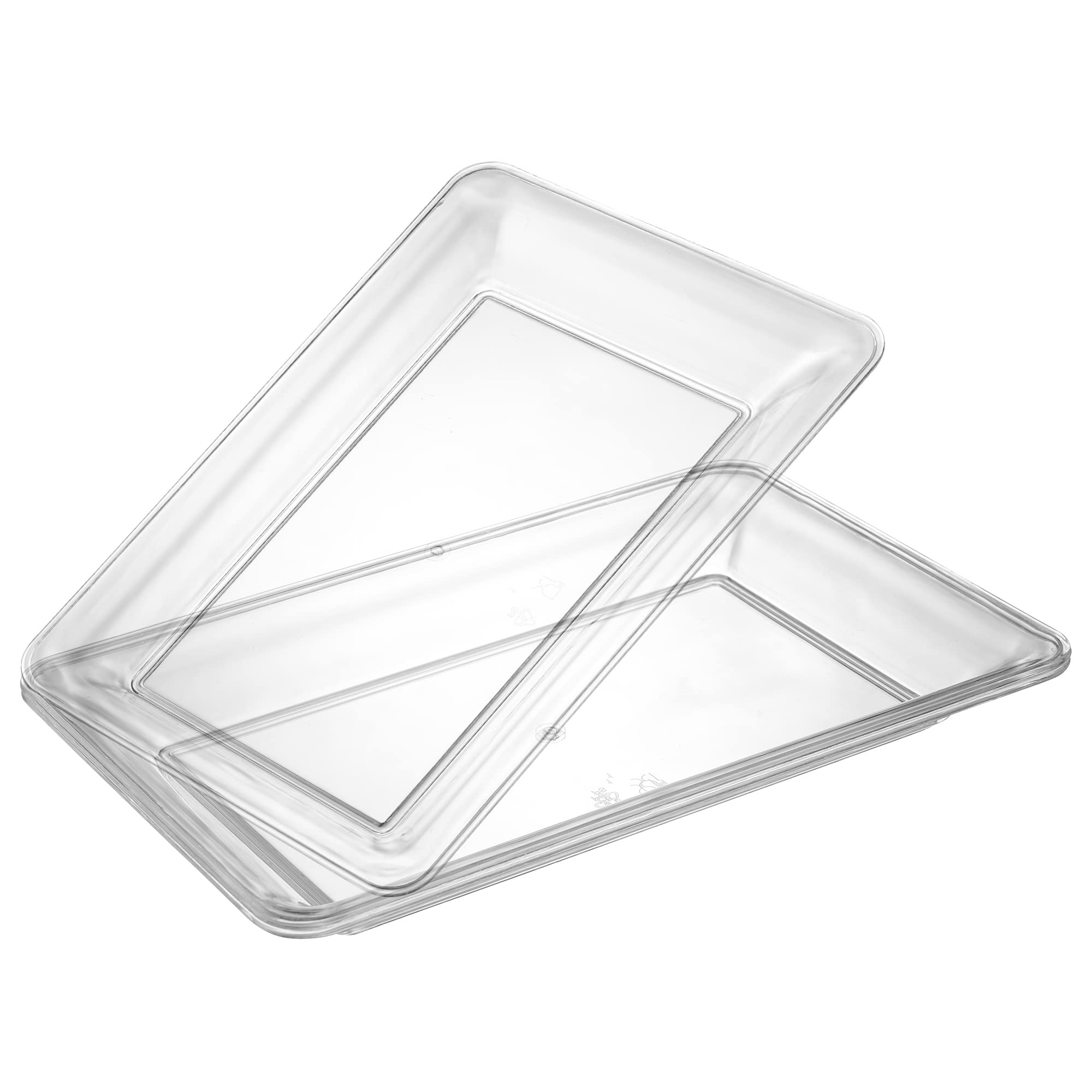 Clear Plasticpro 10x14 rectangular serving tray set of 4