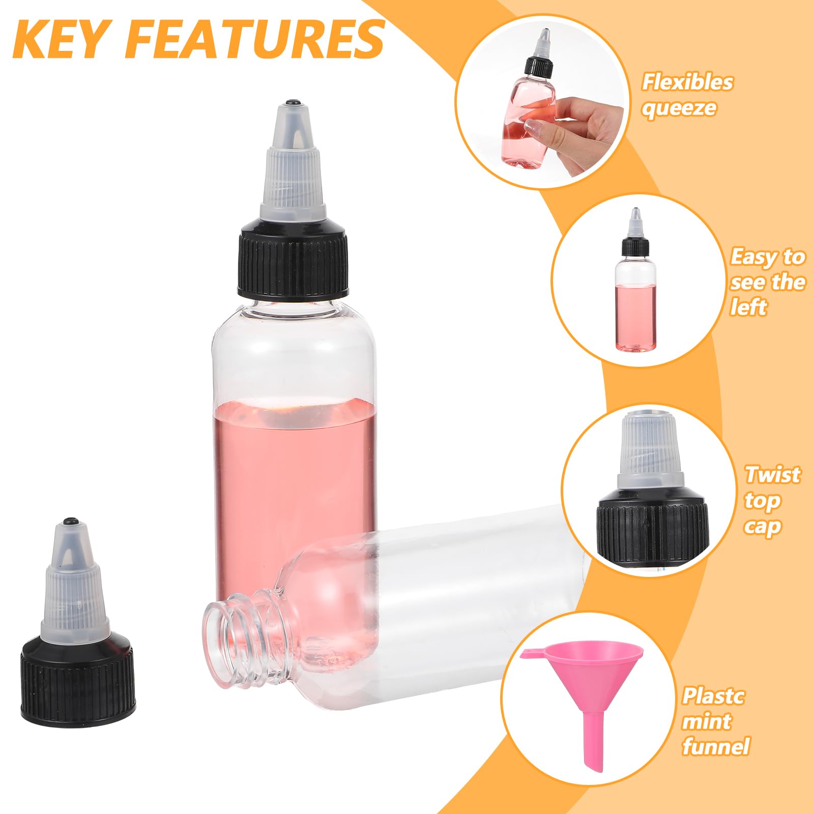 Clear plastic squeeze bottle for kitchen use