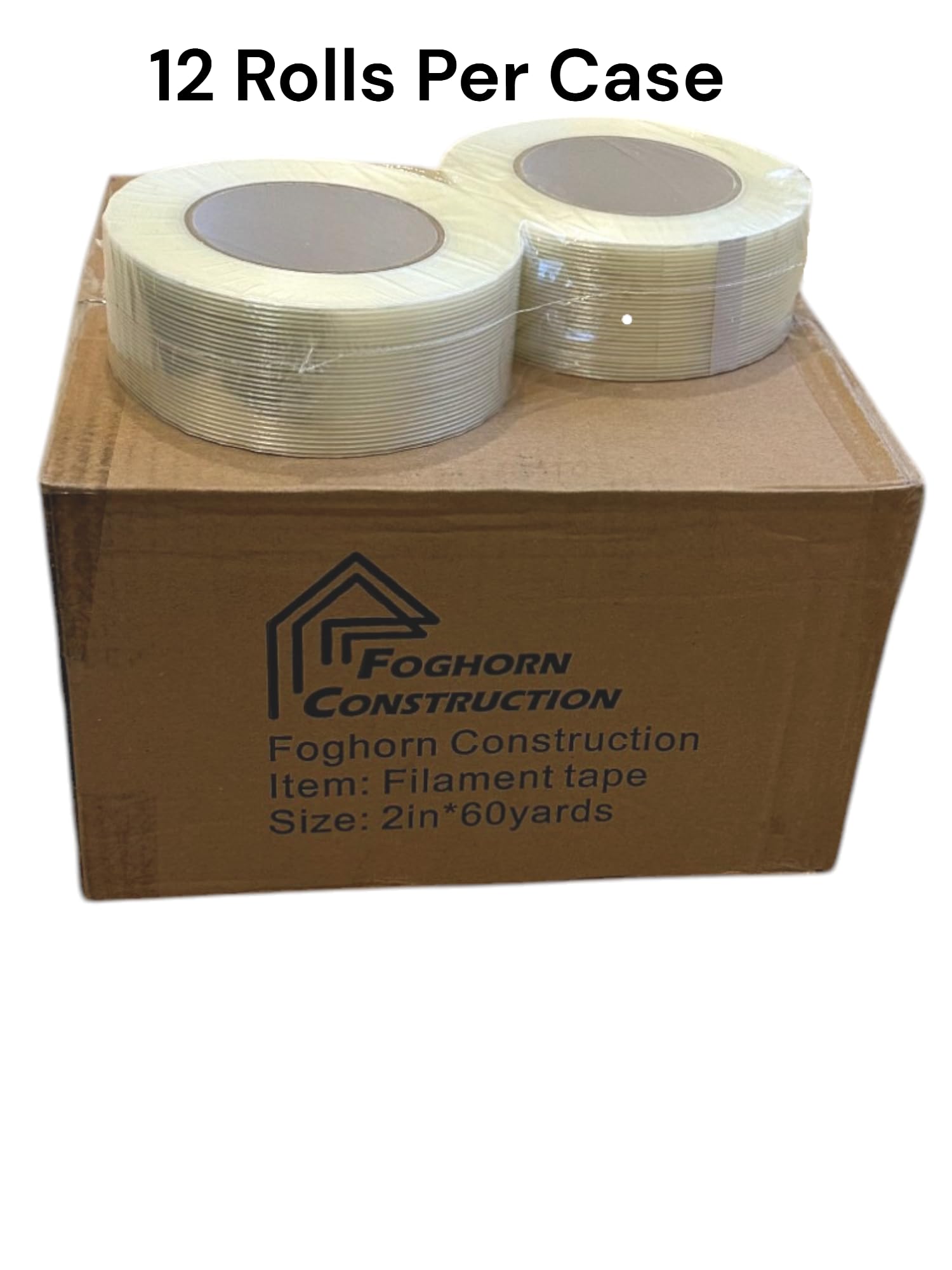 Weather resistant filament tape for indoor and outdoor use