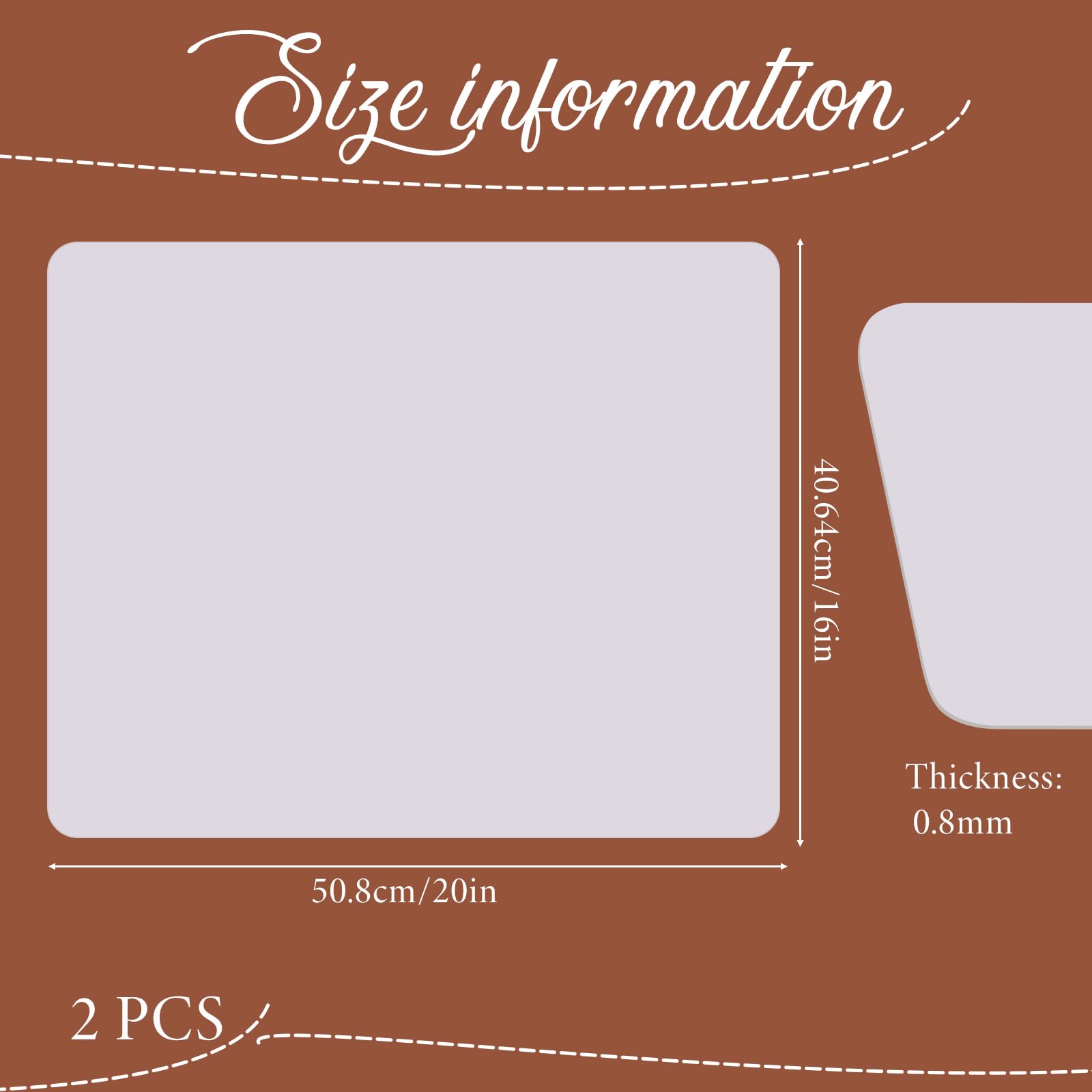 Clear translucent silicone countertop protector 16x20