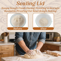 7 piece bread baking kit with glass bowl and lid