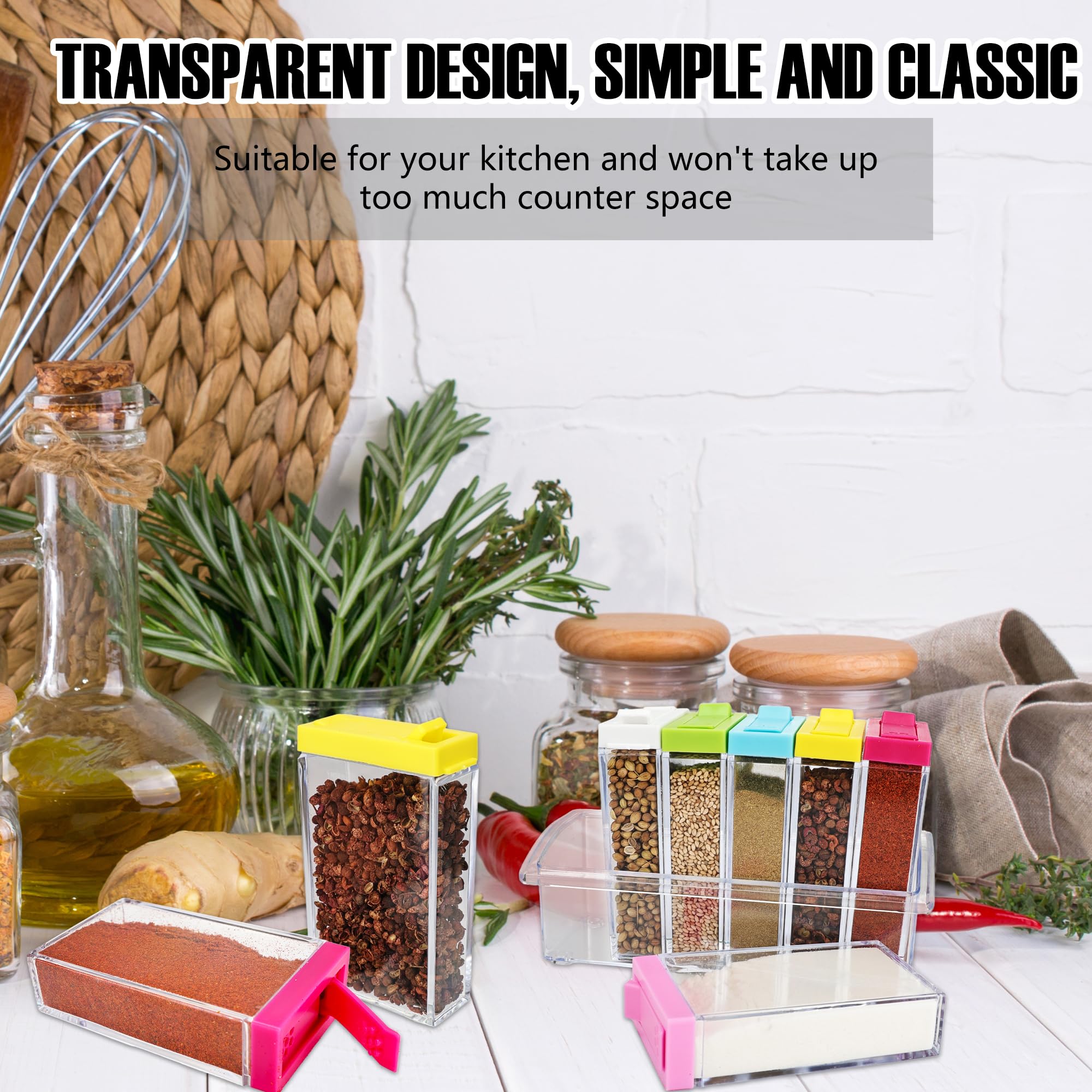 Durable lightweight plastic spice containers easy to clean