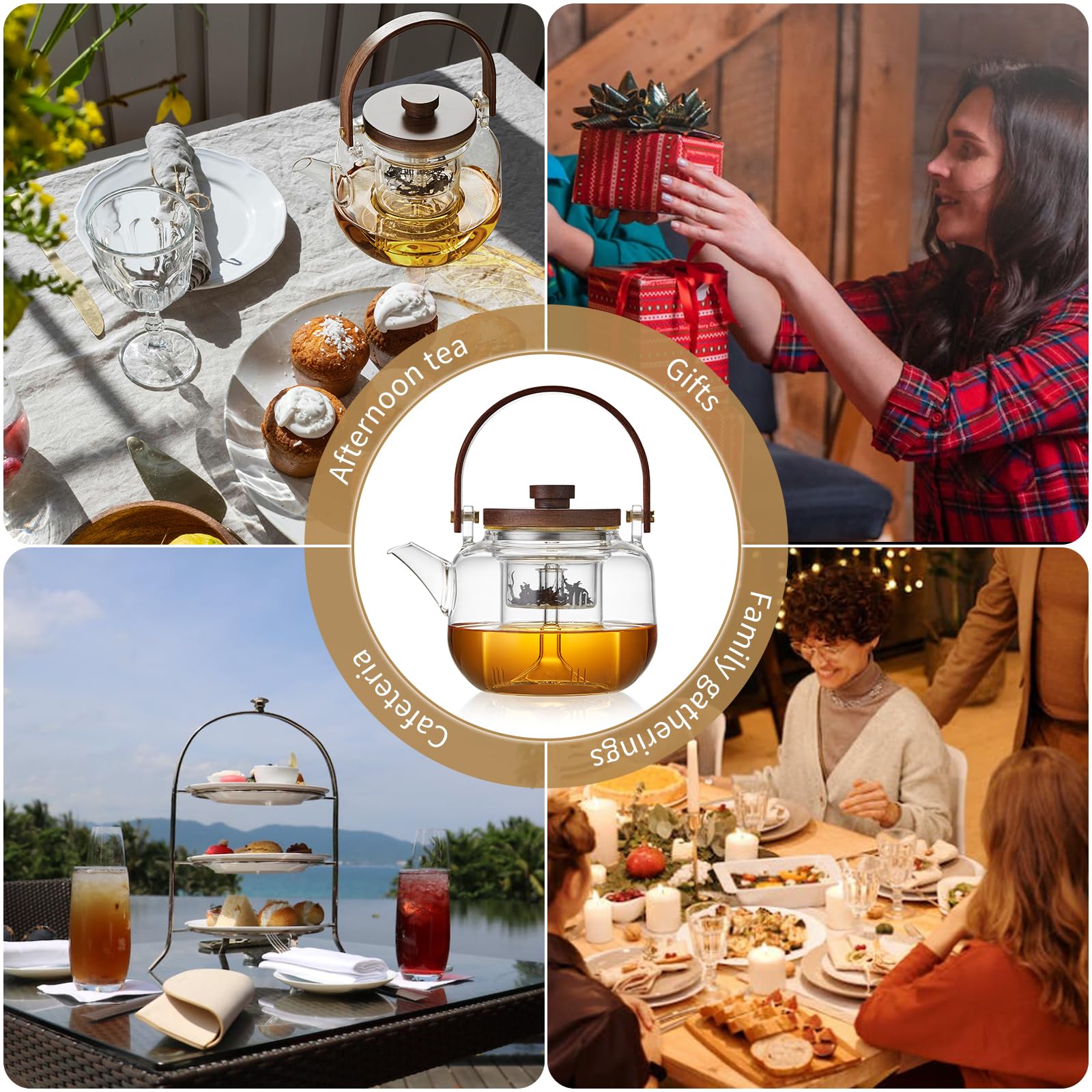 3-in-1 stovetop safe teapot with infuser