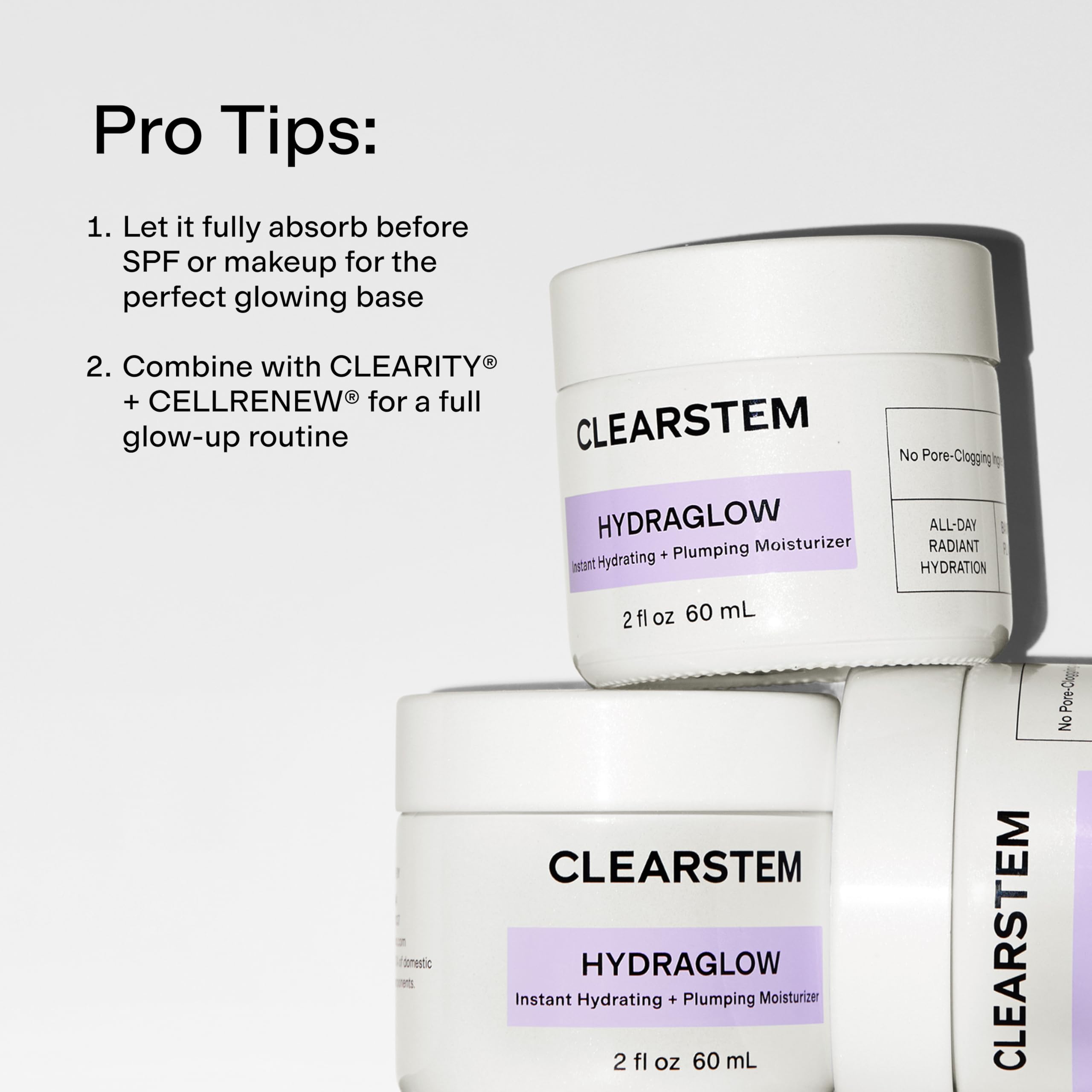 Bakuchiol Squalene hydraglow moisturizer tube side view
