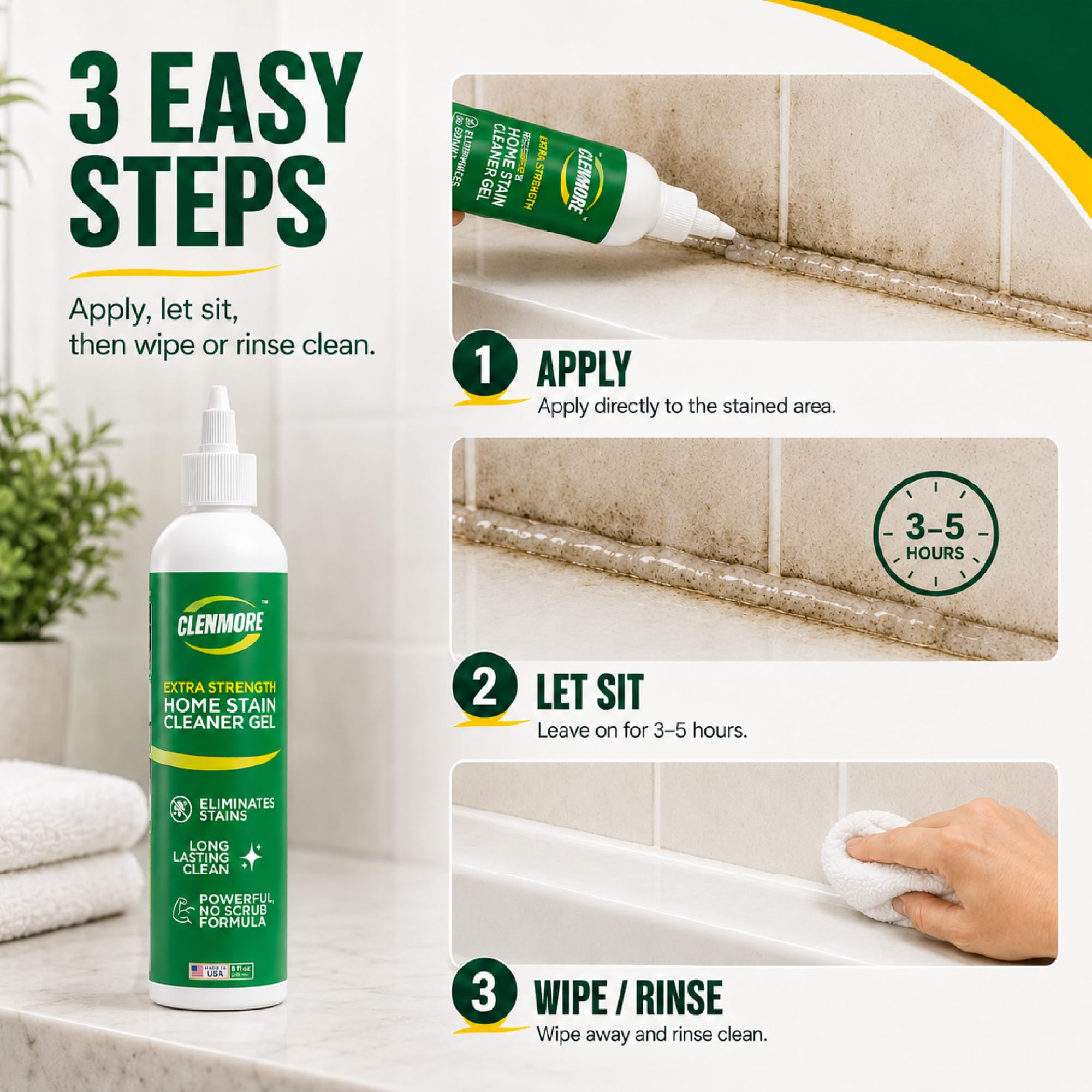 Grout cleaner gel used on tub and shower surfaces