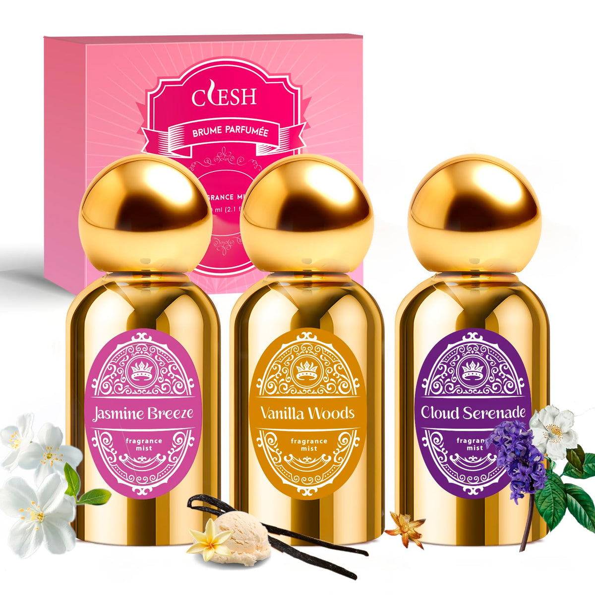 CLESH Body Spray for Women elegant gold design bottle