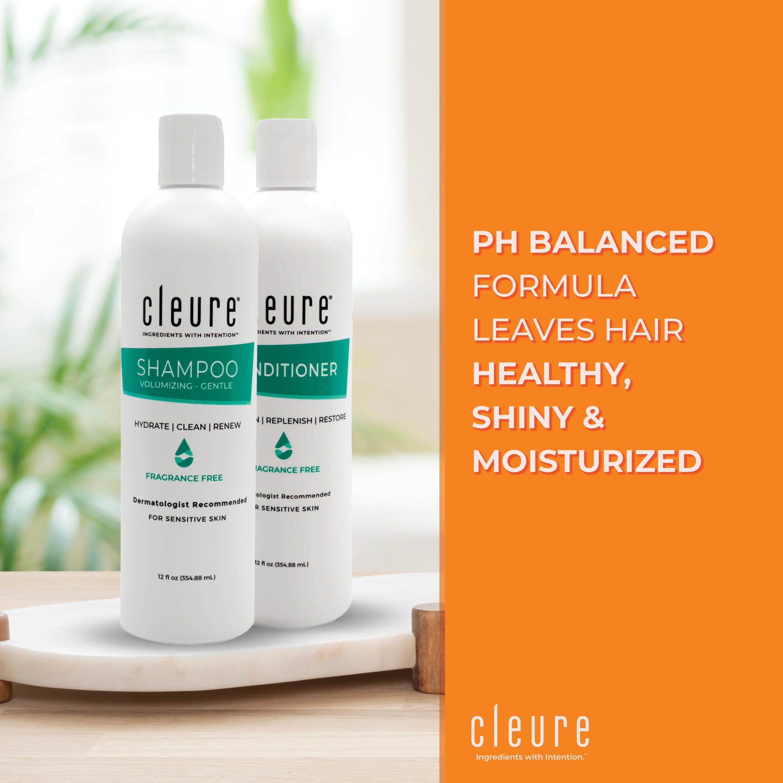 Cleure shampoo conditioner set packaging