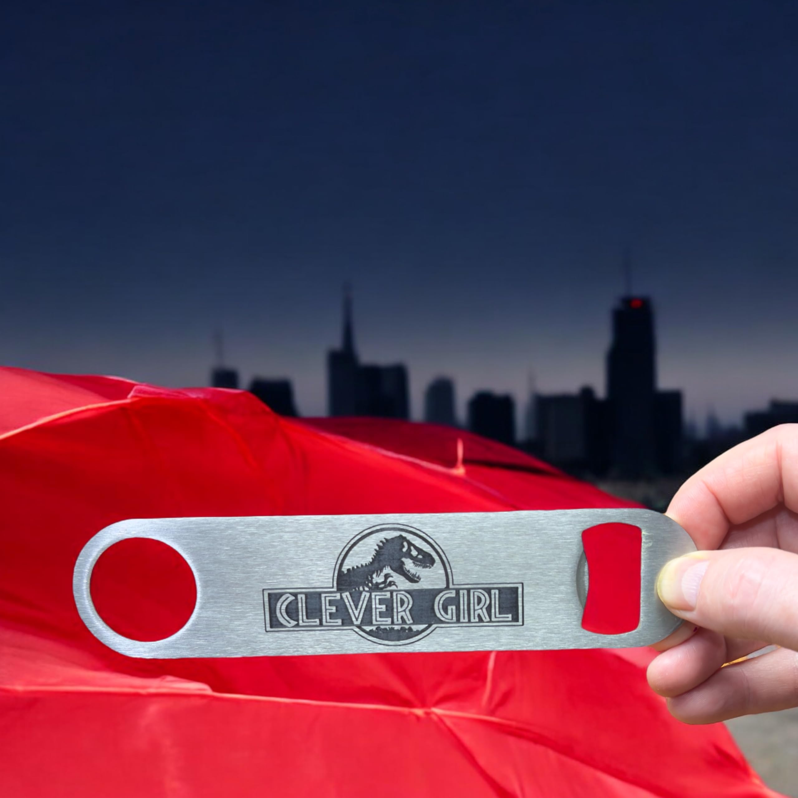 Flat stainless steel bottle opener by Clever Girl