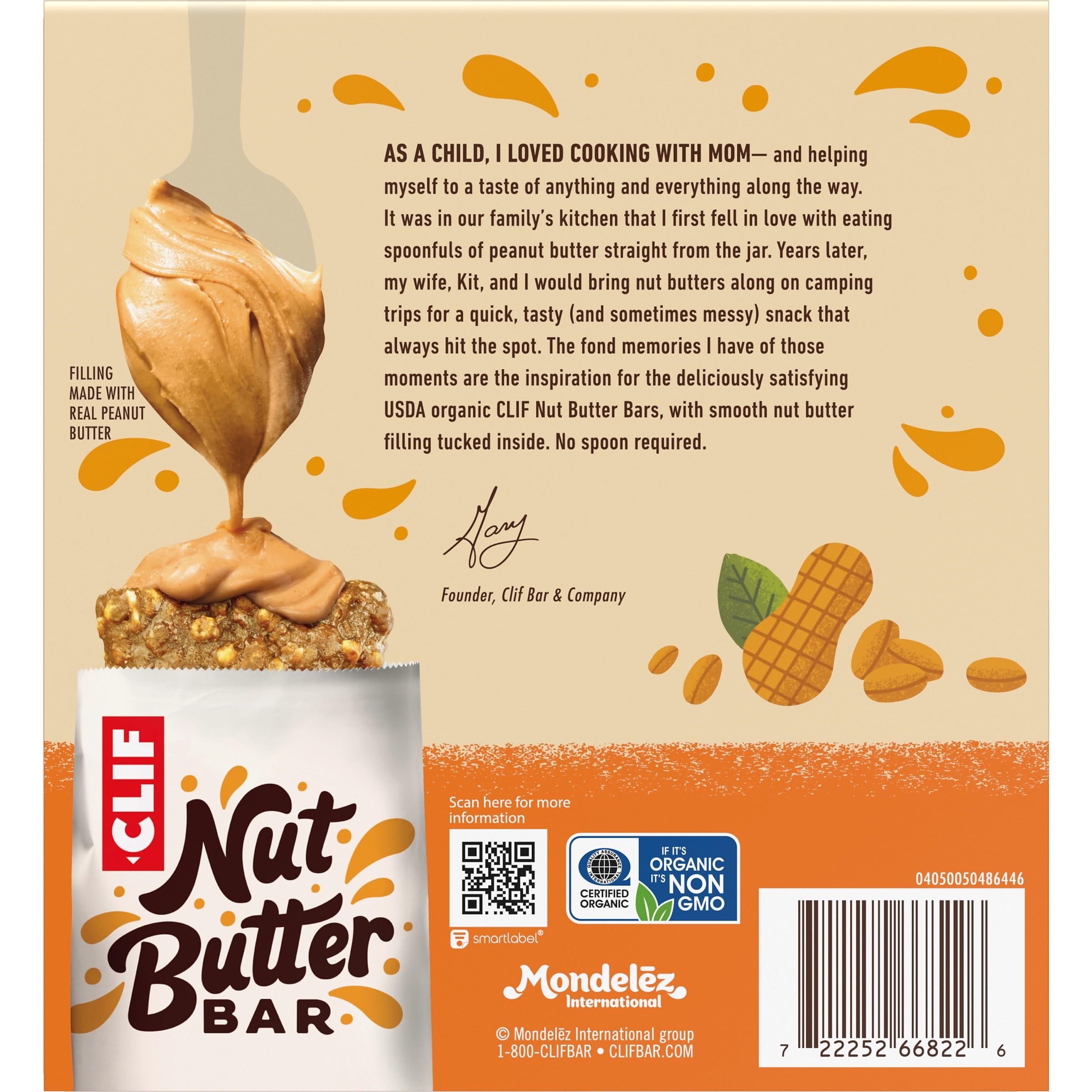 Travel snack CLIF Nut Butter Bar peanut butter
