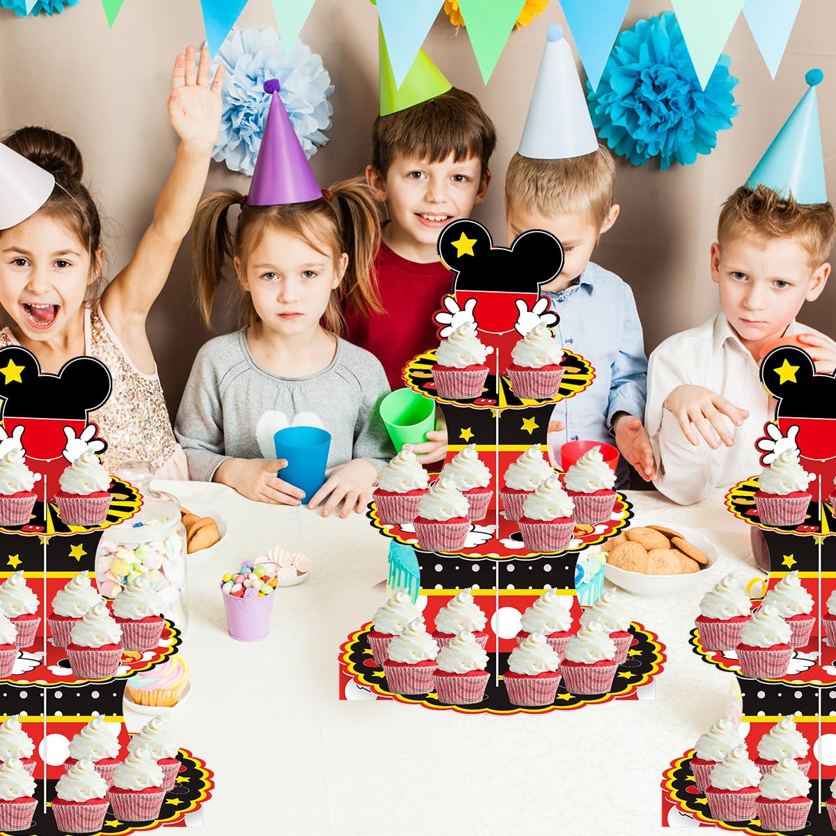 sturdy cardboard cupcake stand with clip-on assembly
