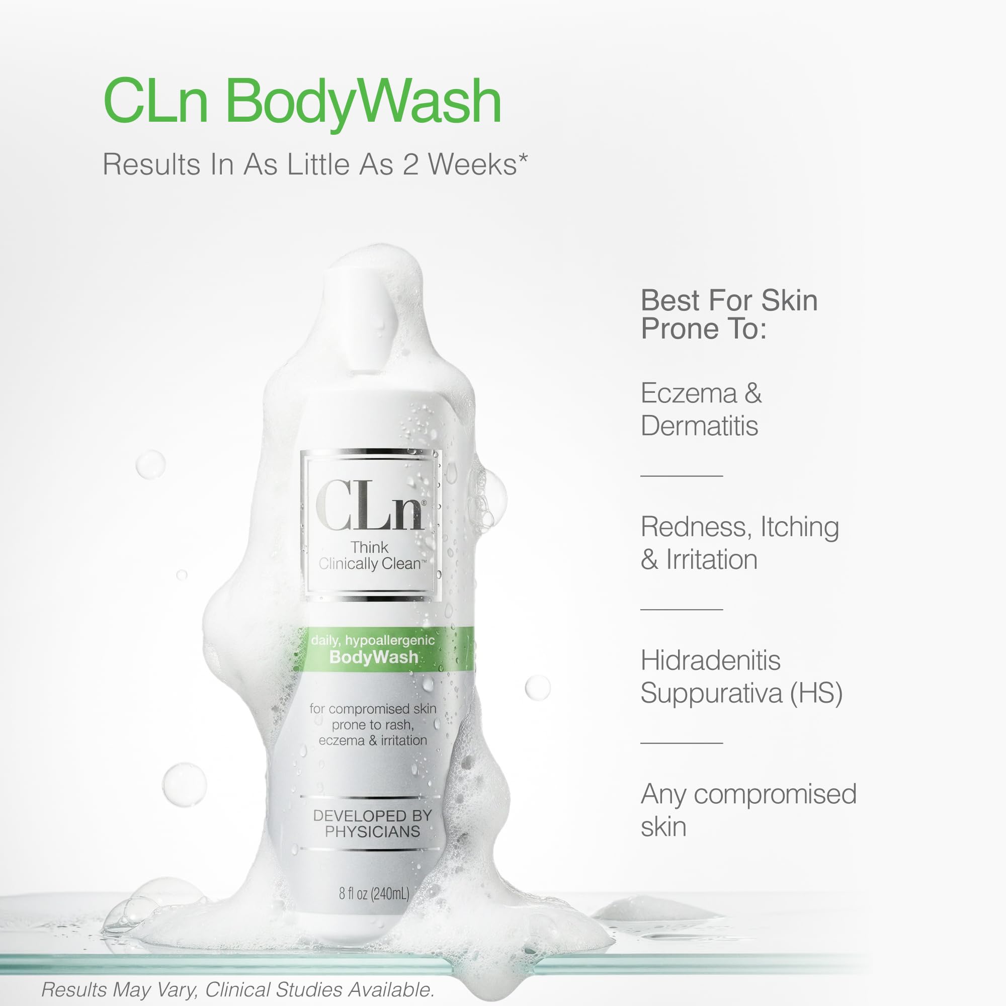 CLn BodyWash fragrance free formula label
