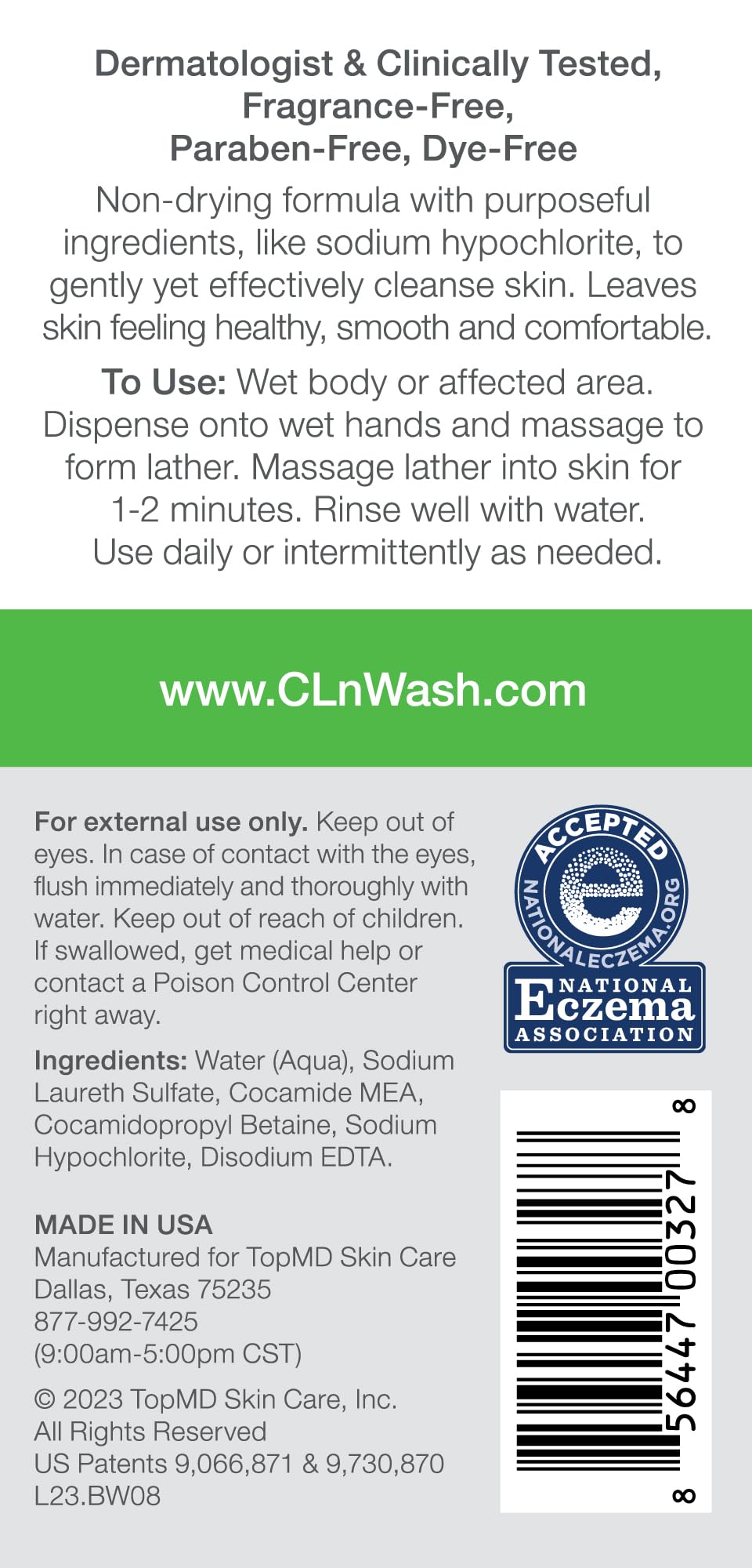 CLn BodyWash paraben free skin cleanser closeup