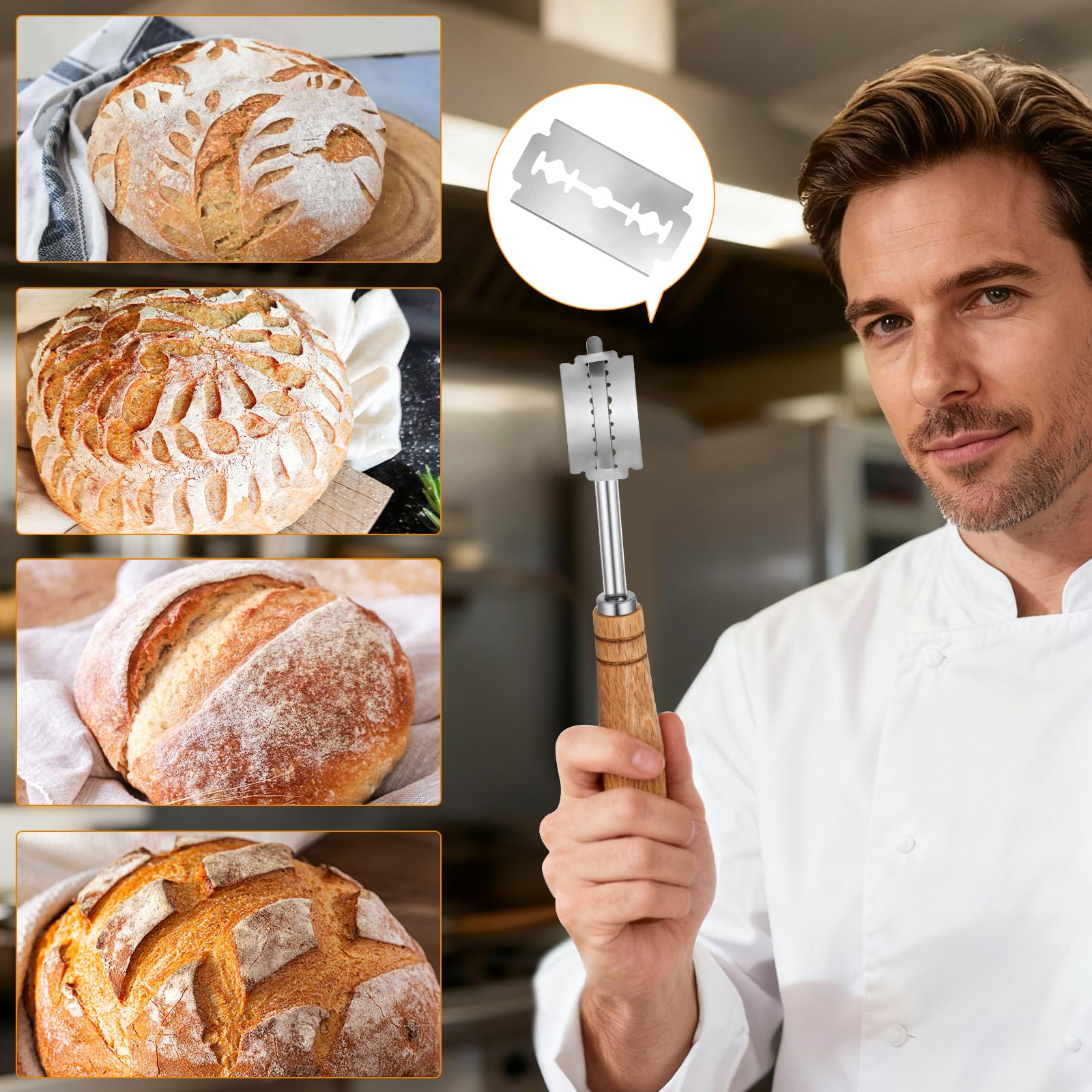 40-piece bread scorer blades refill pack for bakers