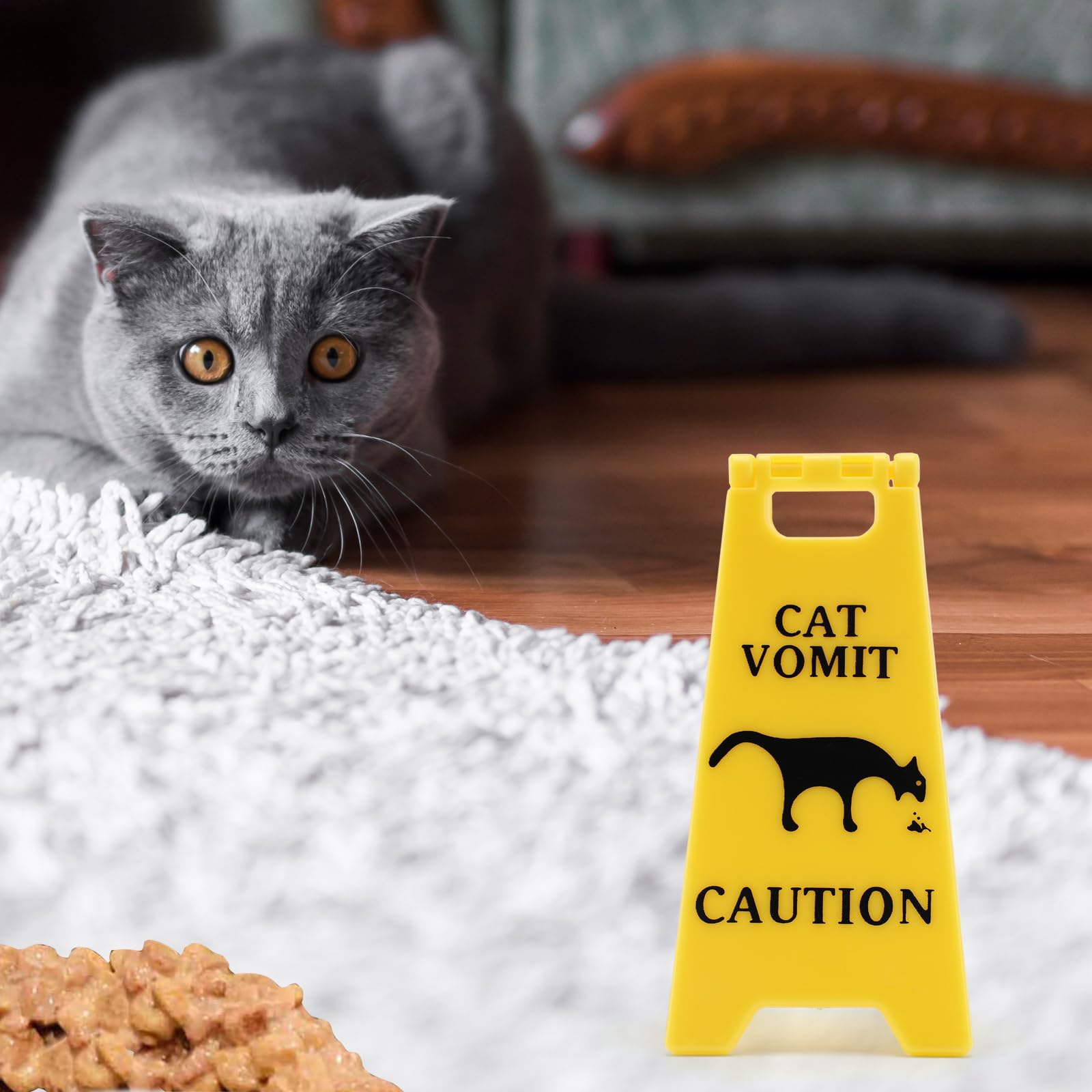 Bright yellow warning sign for offices pet stores