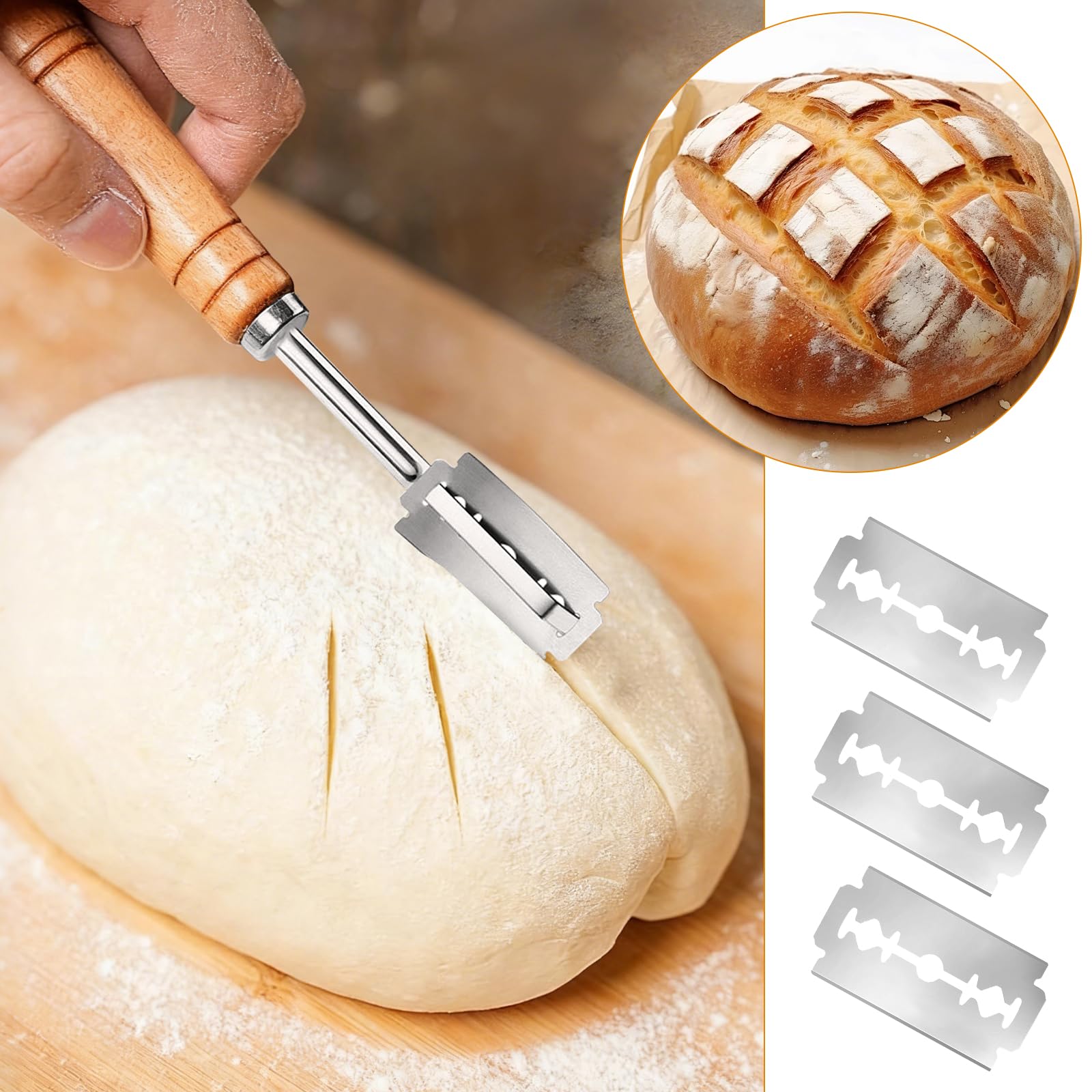 Precision scoring blades for sourdough bread