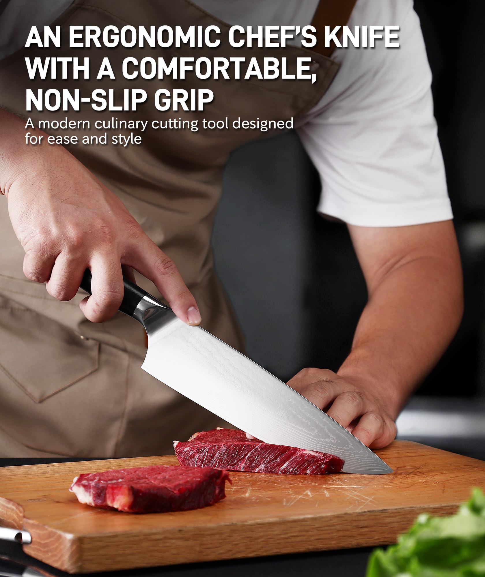 Cloongkf 7 inch Santoku Knife from Damascus set