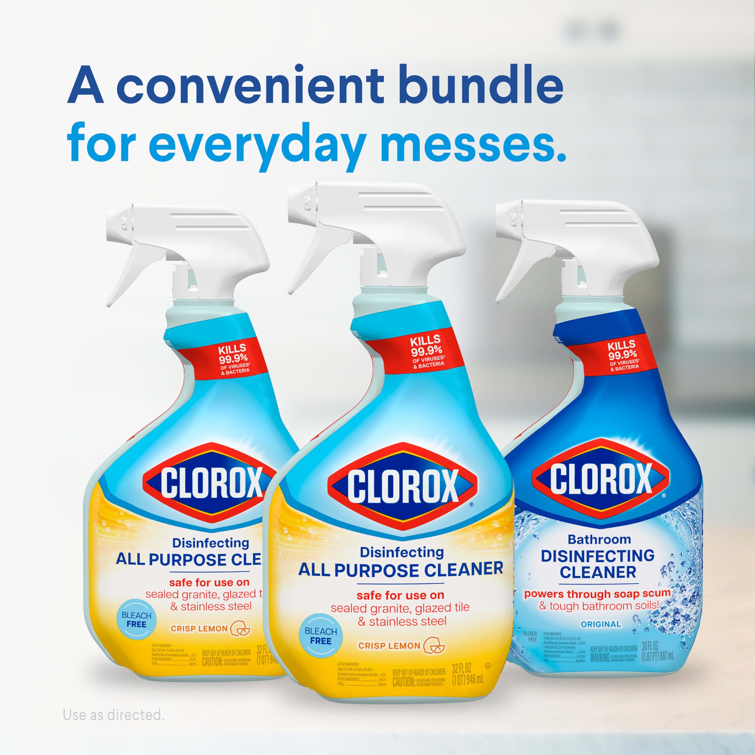 Clorox disinfecting bathroom cleaner product label