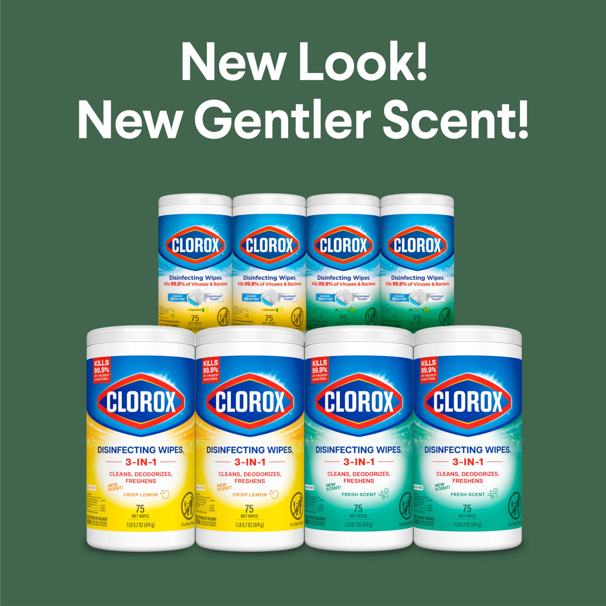 75 count canisters in Clorox variety pack