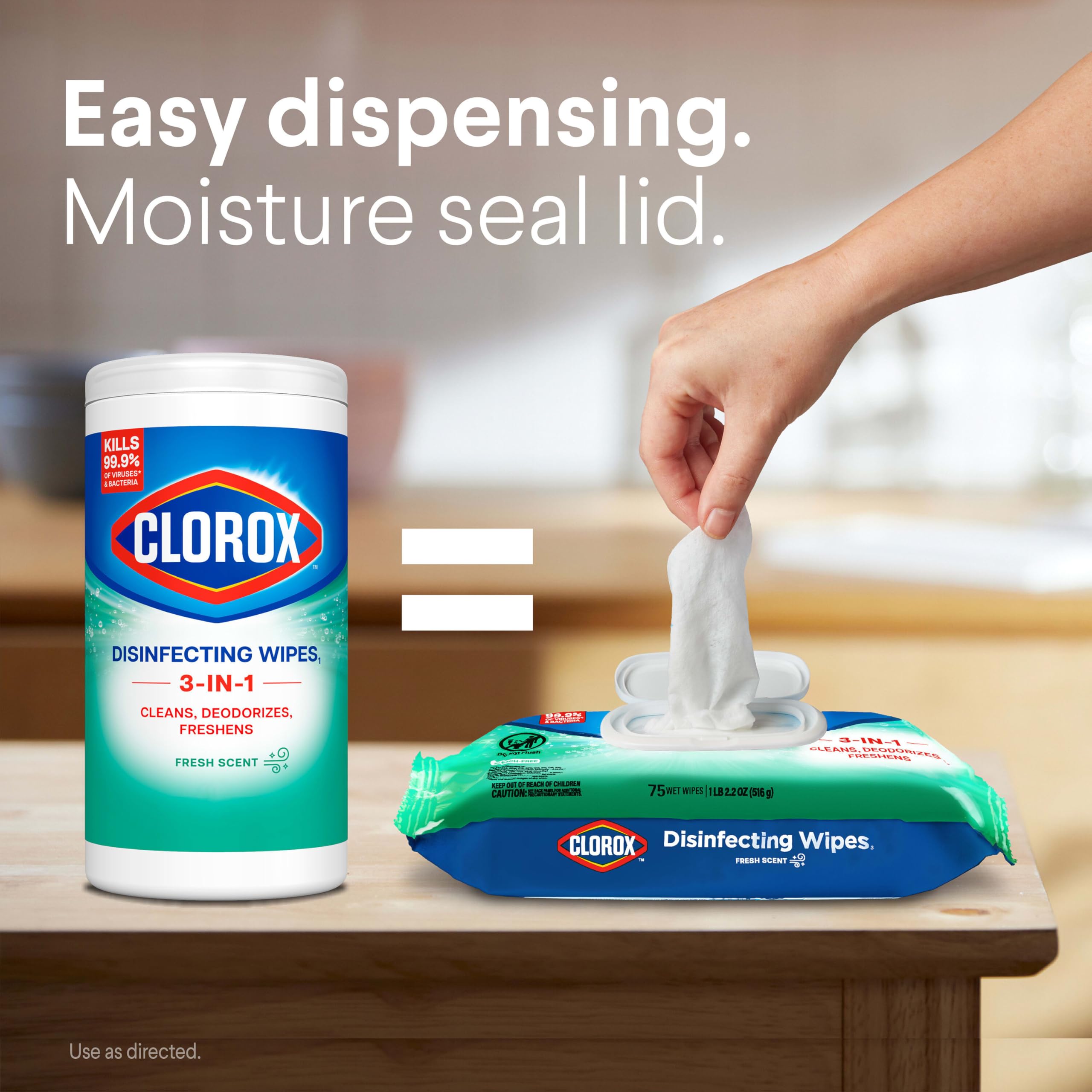 Clorox Wipes Pack of 3 packaging image