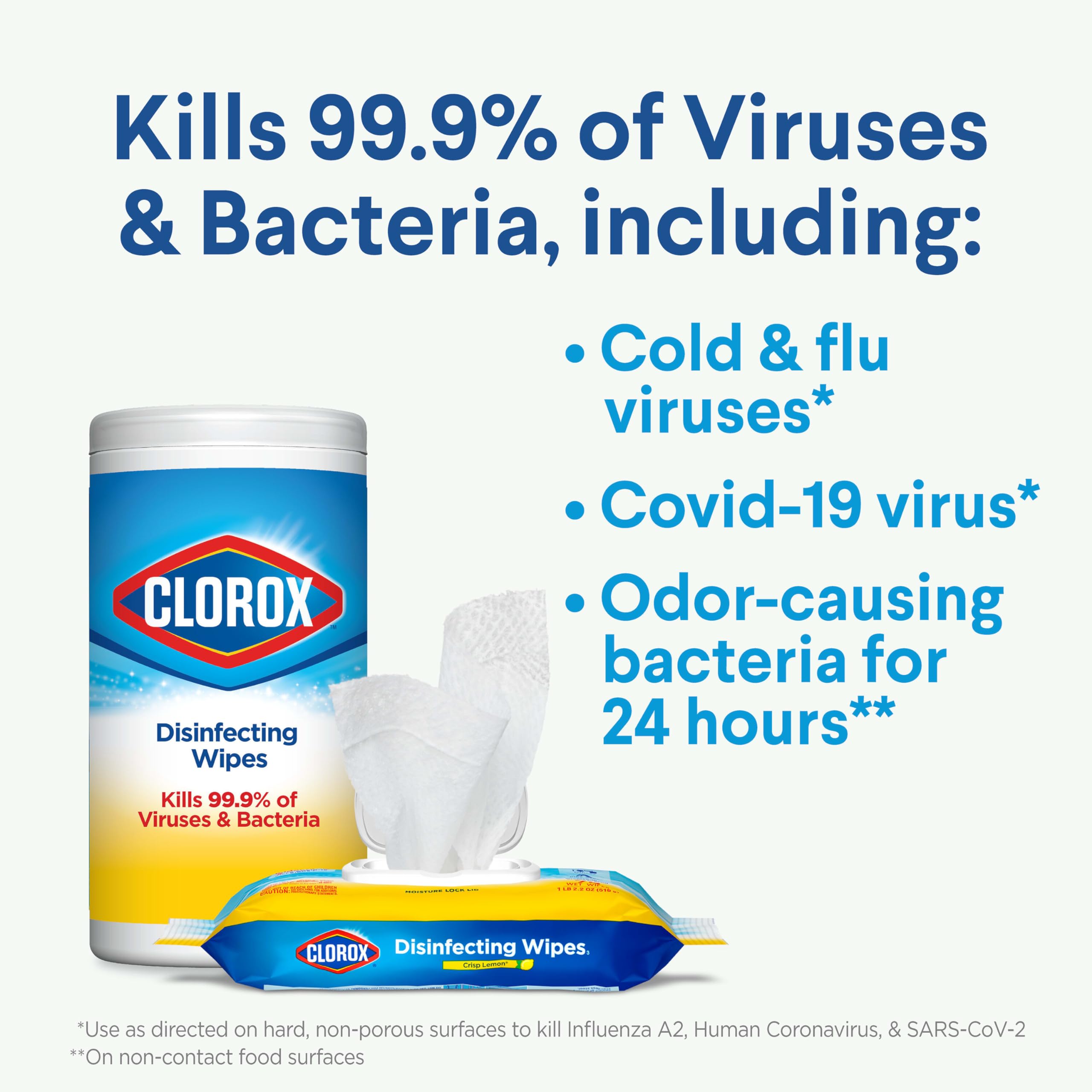 Fresh scent Clorox disinfecting wipes for odor control