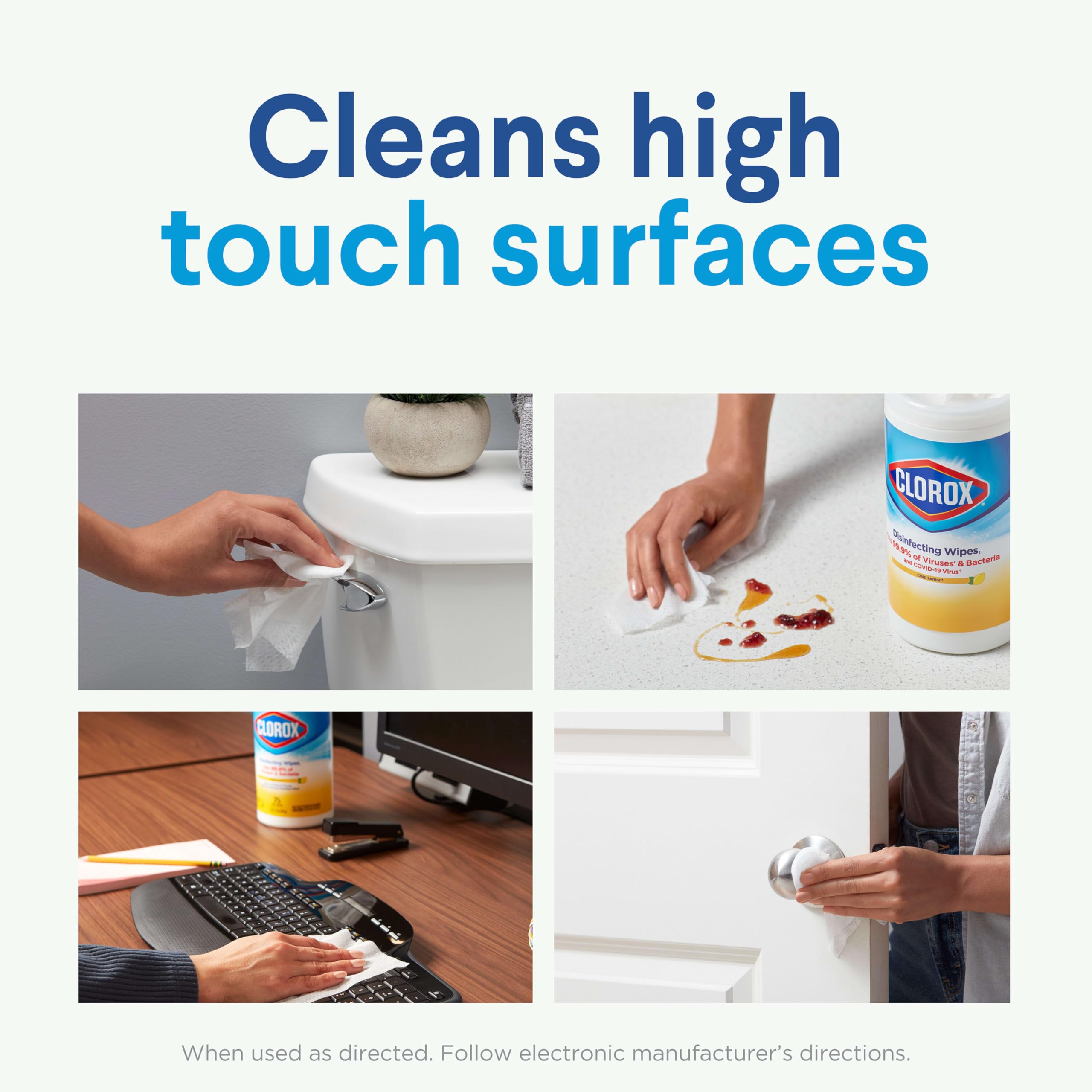 Clorox disinfecting wipes safe on stainless steel glass granite wood