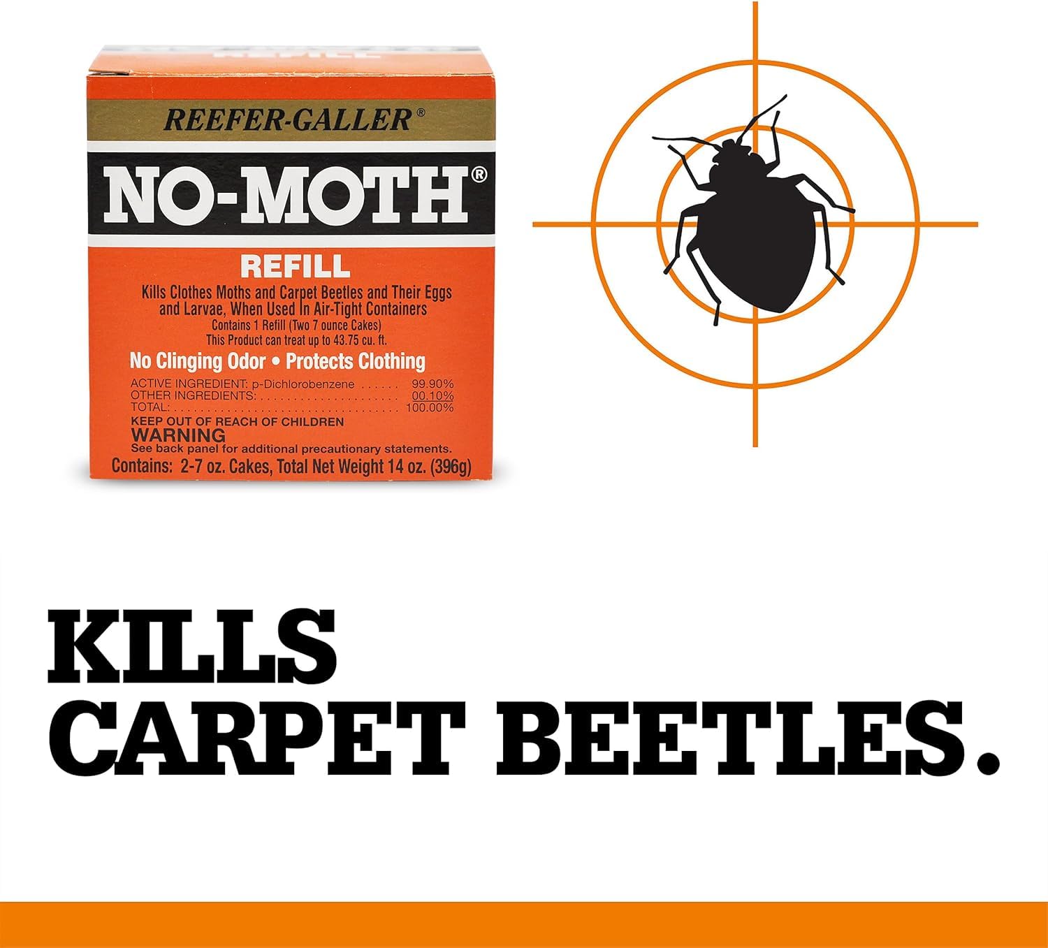 Closet storage pest control refill for garment bags