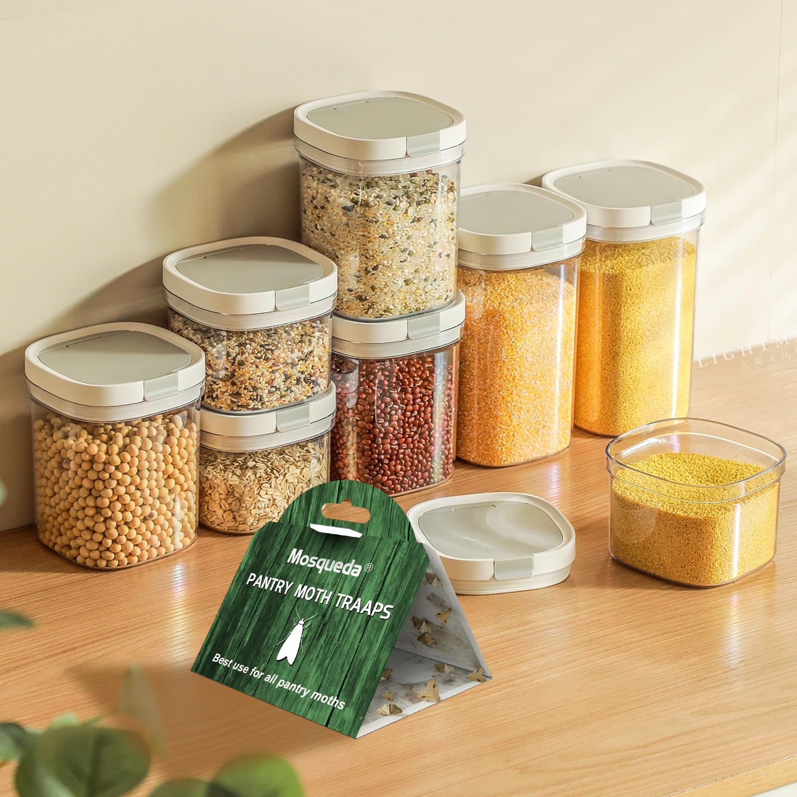 Closets and storage areas monitored with pantry moth traps