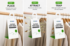 Traps placed in closets wardrobes to protect fabrics
