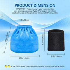 Armor All compatible cloth filter for wet/dry vacuums