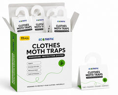 Clothes Moth Traps 11 Pack packaging designed for closets