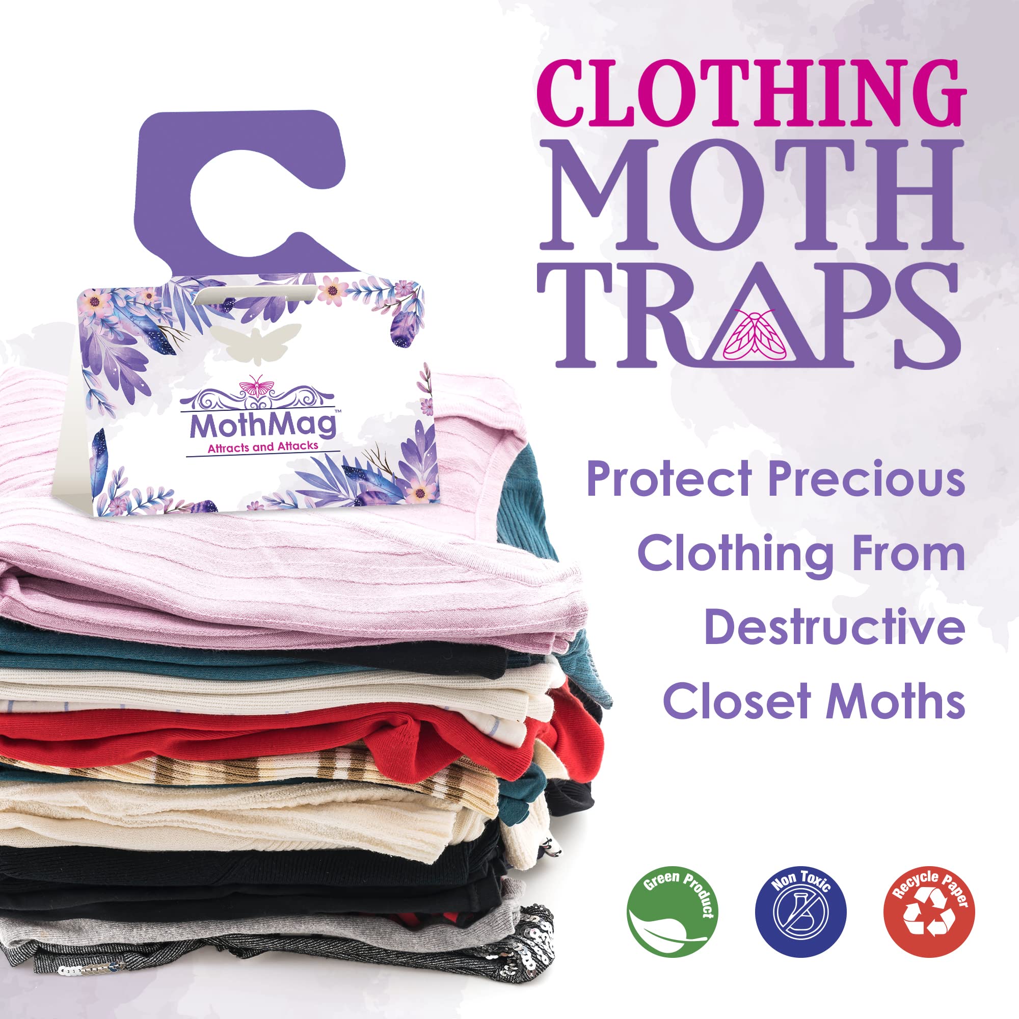 Clothes moth traps 6 pack for wardrobes and storage areas
