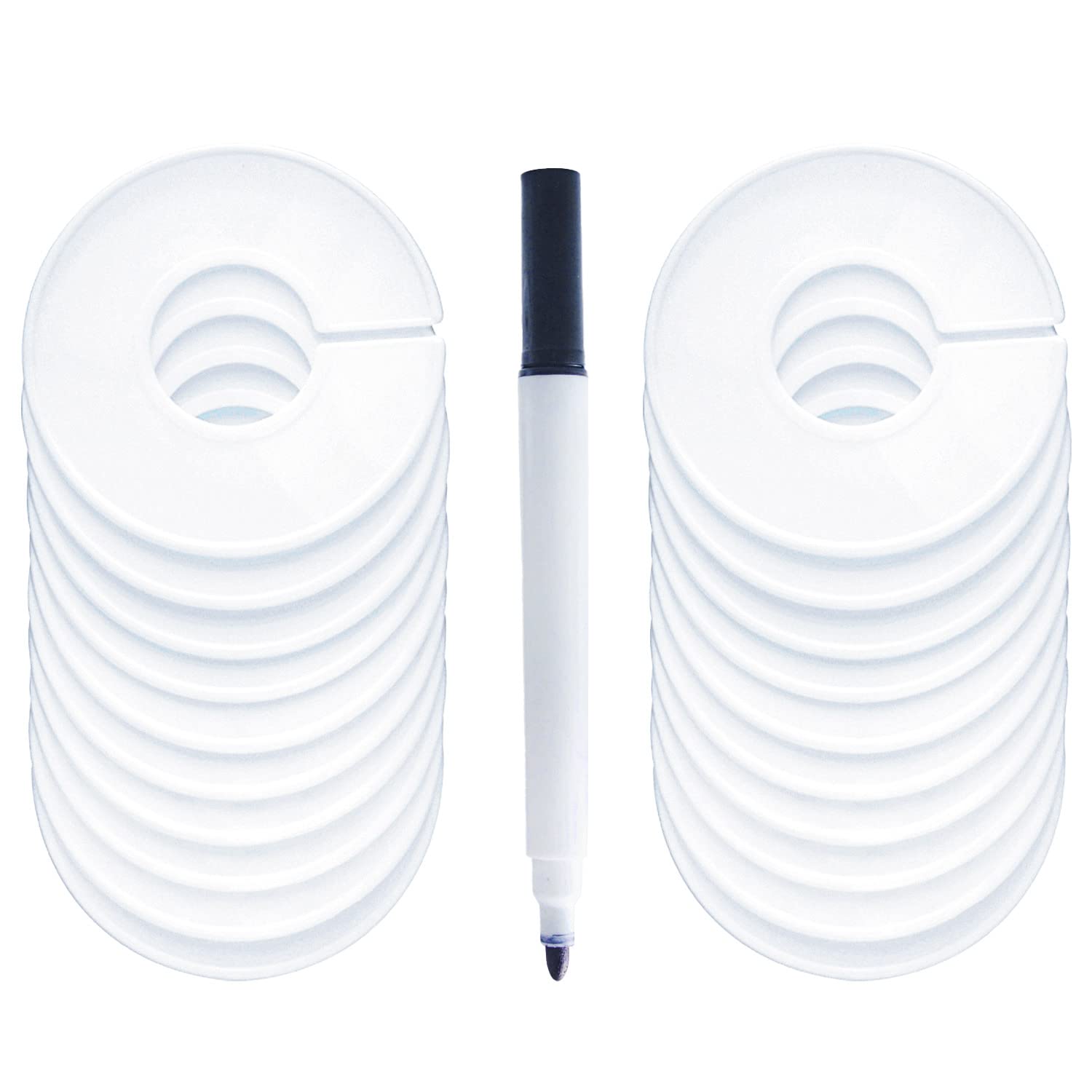30Pack clothing size dividers in white for closet organization