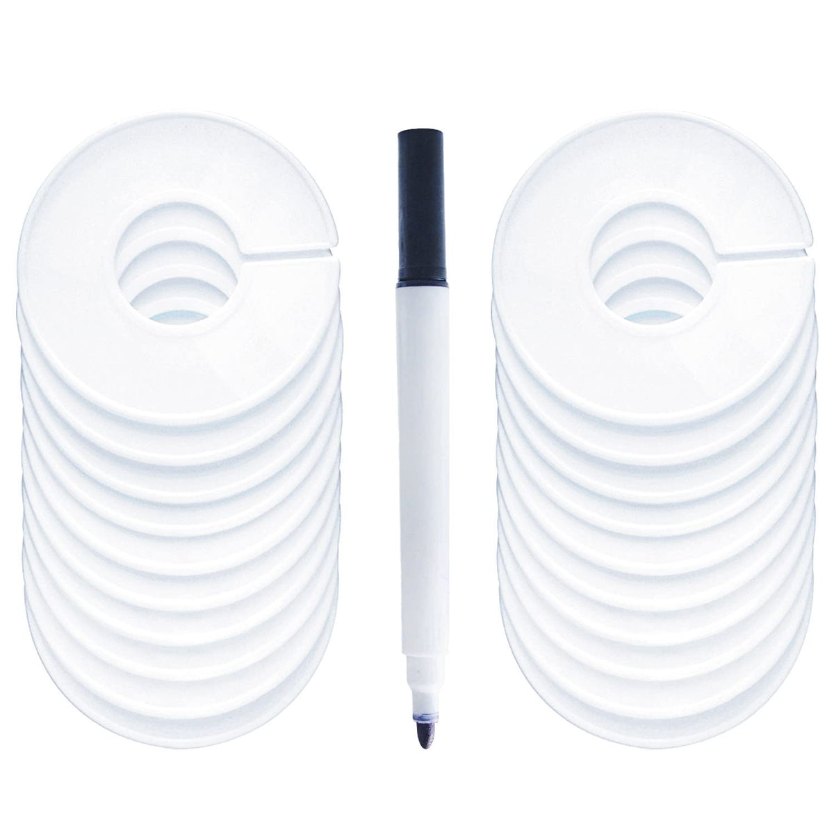 30Pack clothing size dividers in white for closet organization