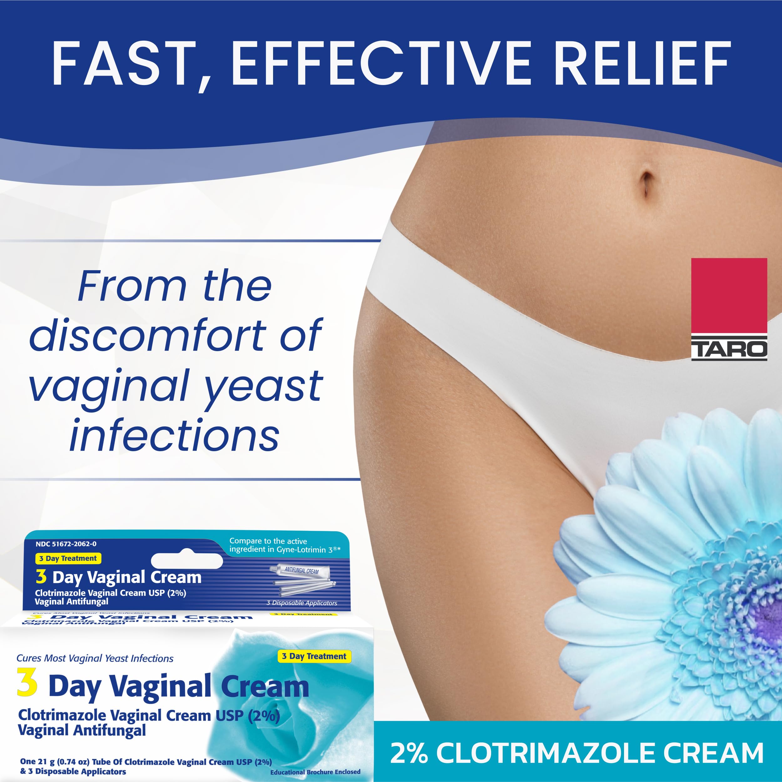 Three 0.74-ounce tubes with disposable applicators